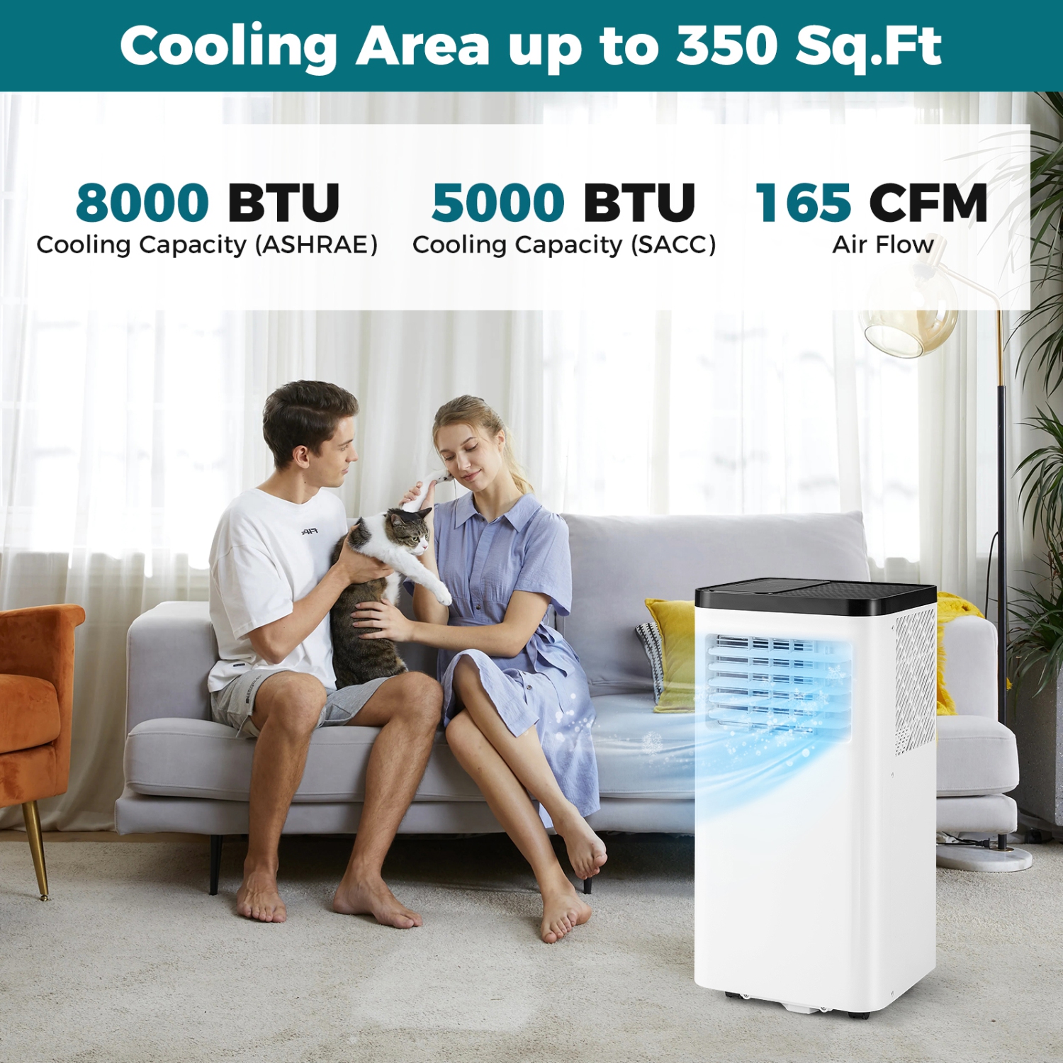 Gymax 8000 BTU Portable Air Conditioner w/ Control Panel & Remote Control
