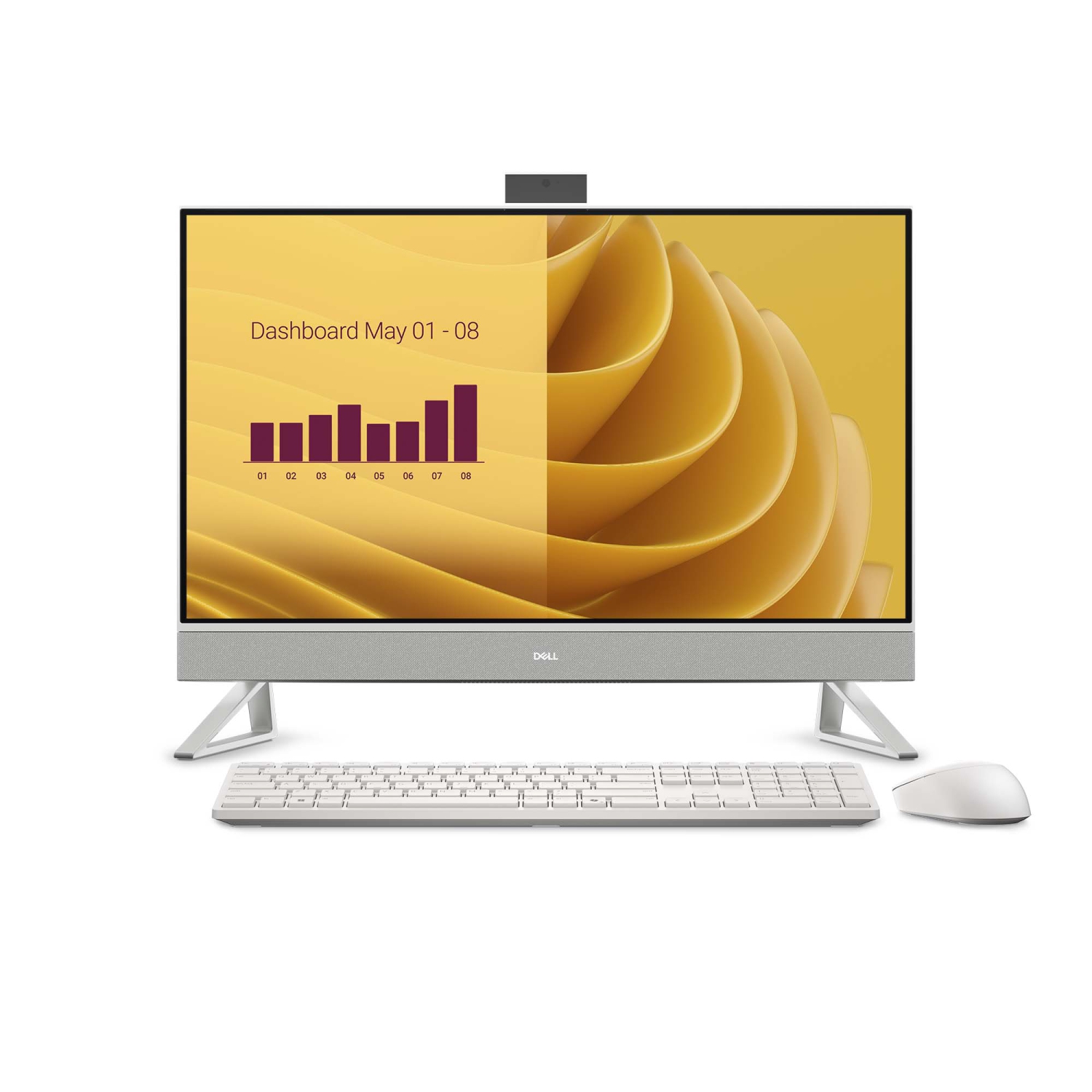 Dell Ec27250 27" All-In-One PC with Intel® Core™ 7-150U Processor, 1TB SSD, 16 GB RAM, NVIDIA® GeForce® MX570A Graphics, Windows 11 Pro - White