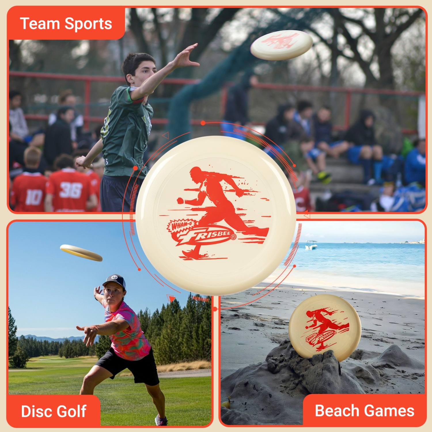 Wham-O Frisbee All Sport Disc 140g, 9.85 Inch, Durable and Non-Slip Grip for Outdoor Team Sports and Family Fun