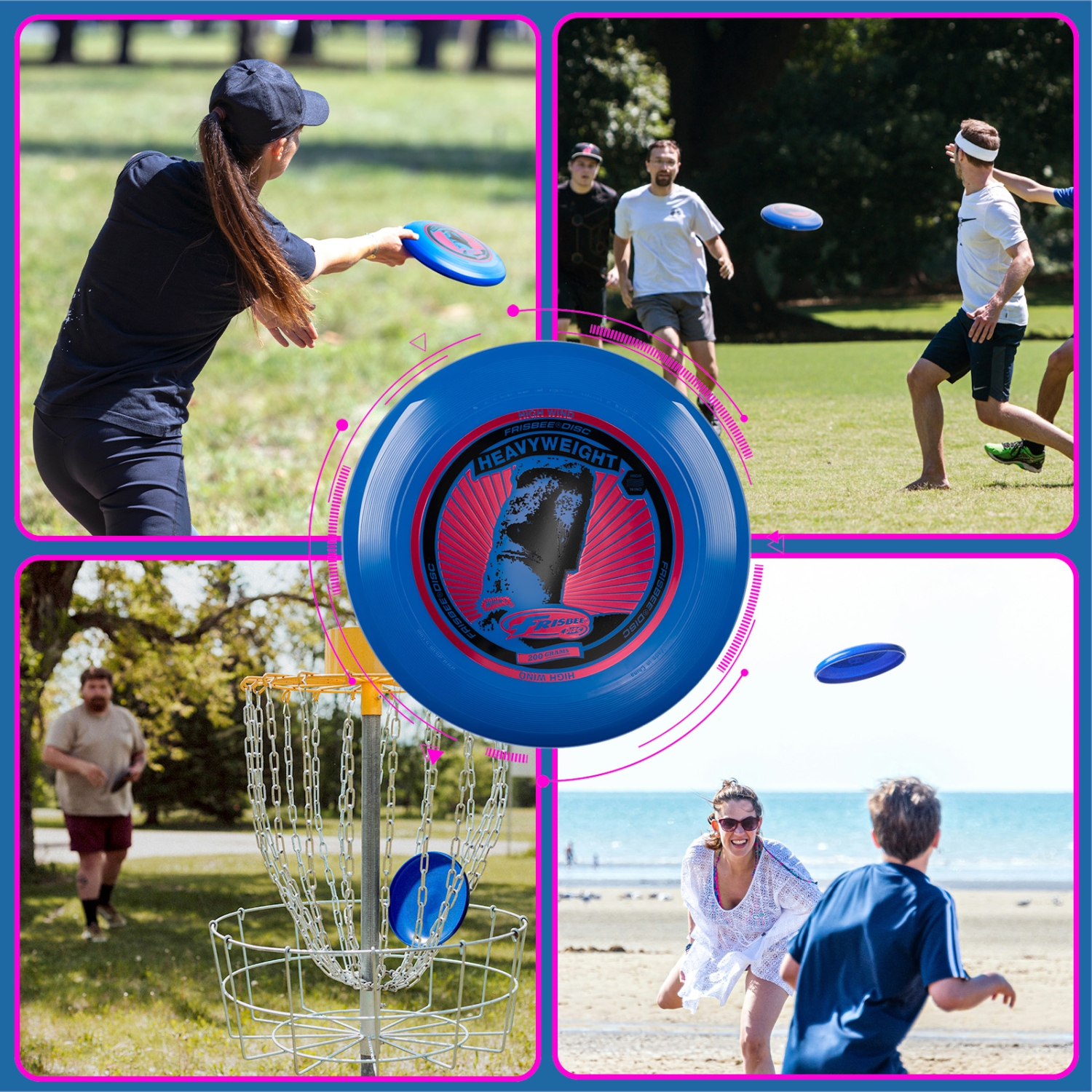 Wham-O Frisbee Heavyweight 200g, 11 Inch Long Distance and Durable Disc for Outdoor Activities