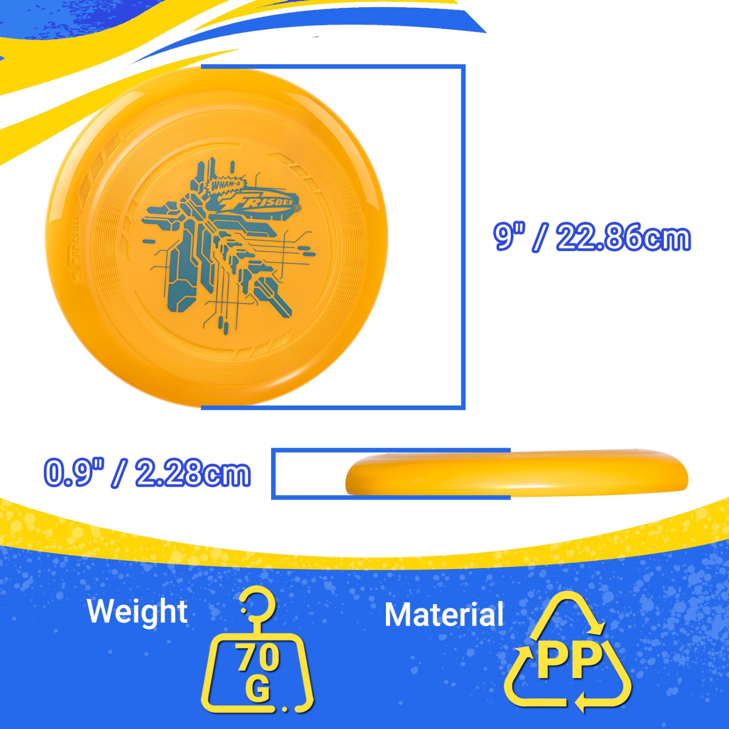 Wham-O Frisbee Go 2 Pack Flying Disc, 9 Inch Lightweight Toy Set for ...