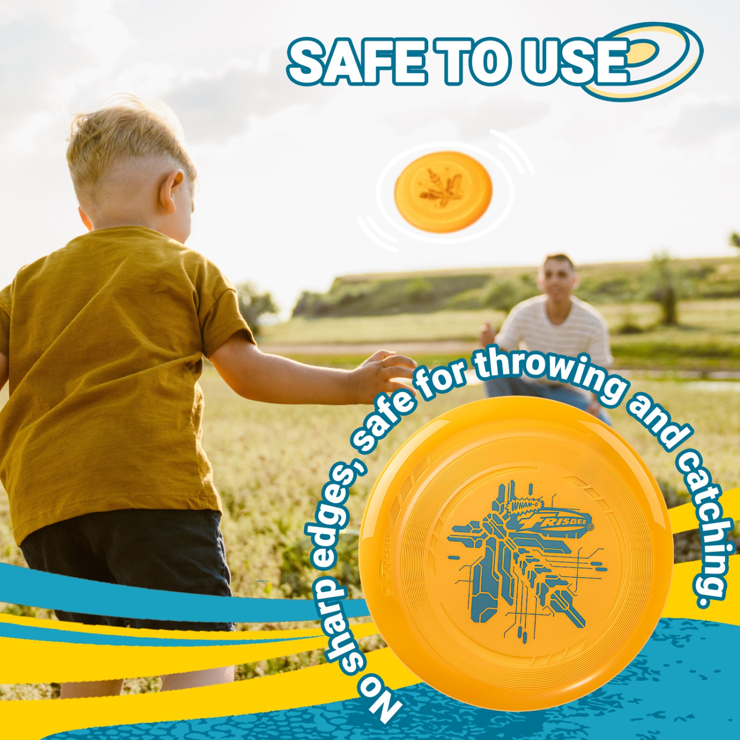 Wham-O Frisbee Go Flying Disc, 9 Inch Lightweight Toy for Beginners Outdoor Beach Park Backyard Game - 70g