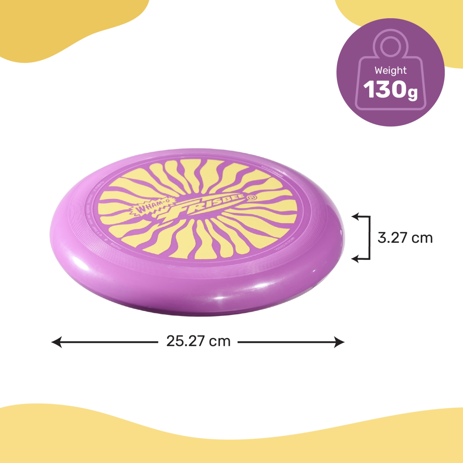 Wham-O Frisbee Cool Flyer Flying Disc, 9.95 Inch Lightweight Toy Outdoor Beach Park Backyard Game - 130g