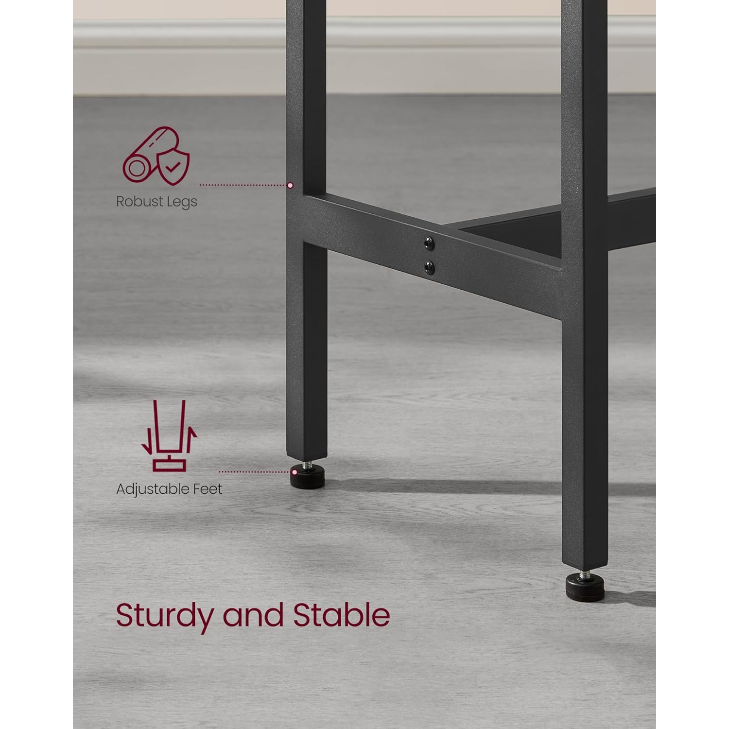 VASAGLE Industrial-Style High Pub Dining Table in Rustic Brown and Ink Black