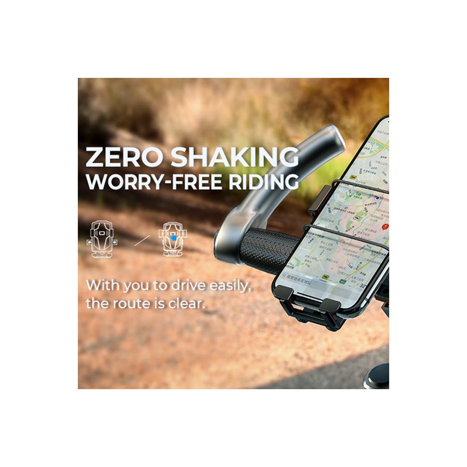 Rotatable Hands Free Adjustable Handlebar Cell Phone Holder Mount for Bicycle Bike Motorcycle Stroller