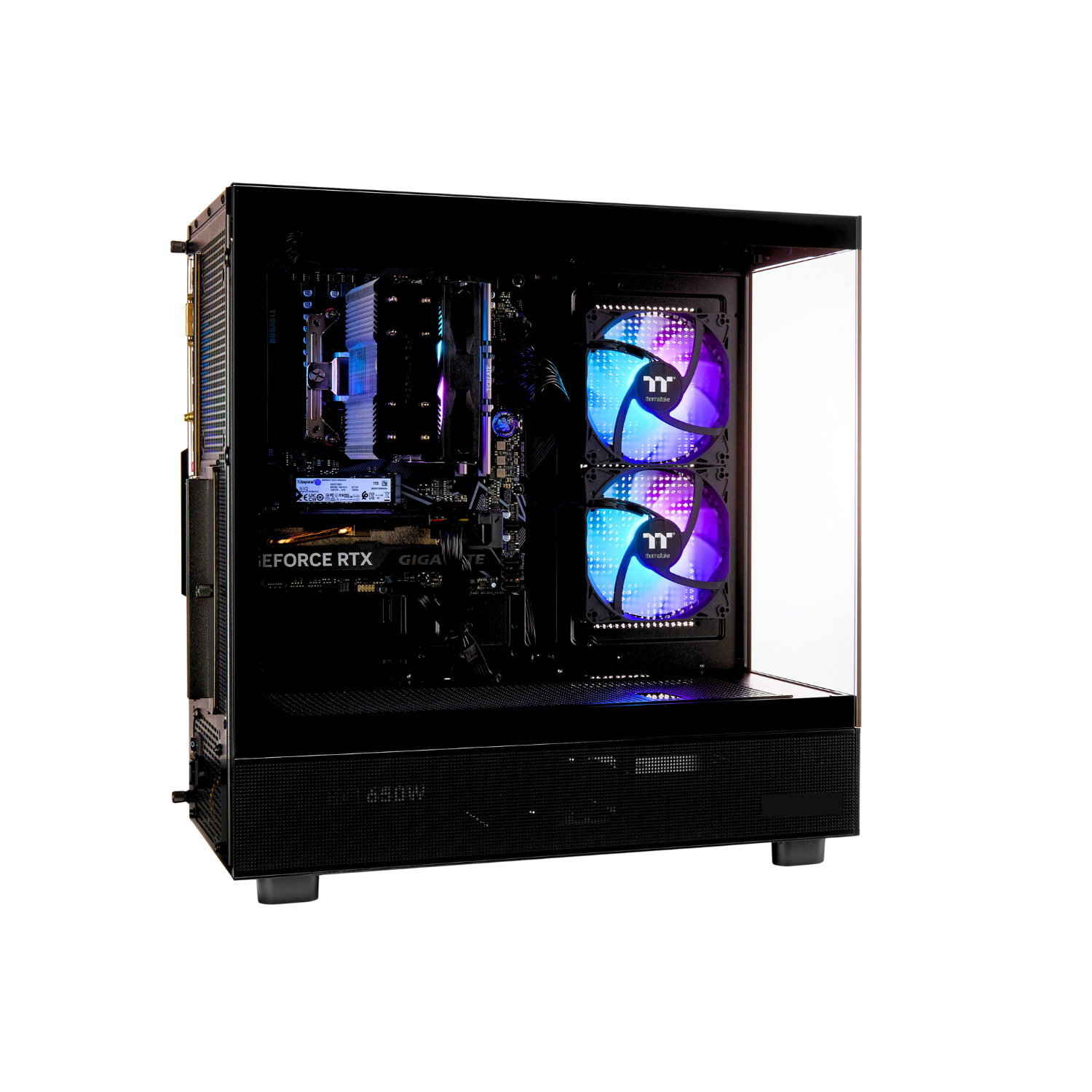 TECHNOID Glass Black Gaming PC – GeForce RTX 5070 Ti – AMD Ryzen 7 9800x3D – 64GB DDR5 – 2TB SSD – AI Ready – VR Compatible – Win 11 Home