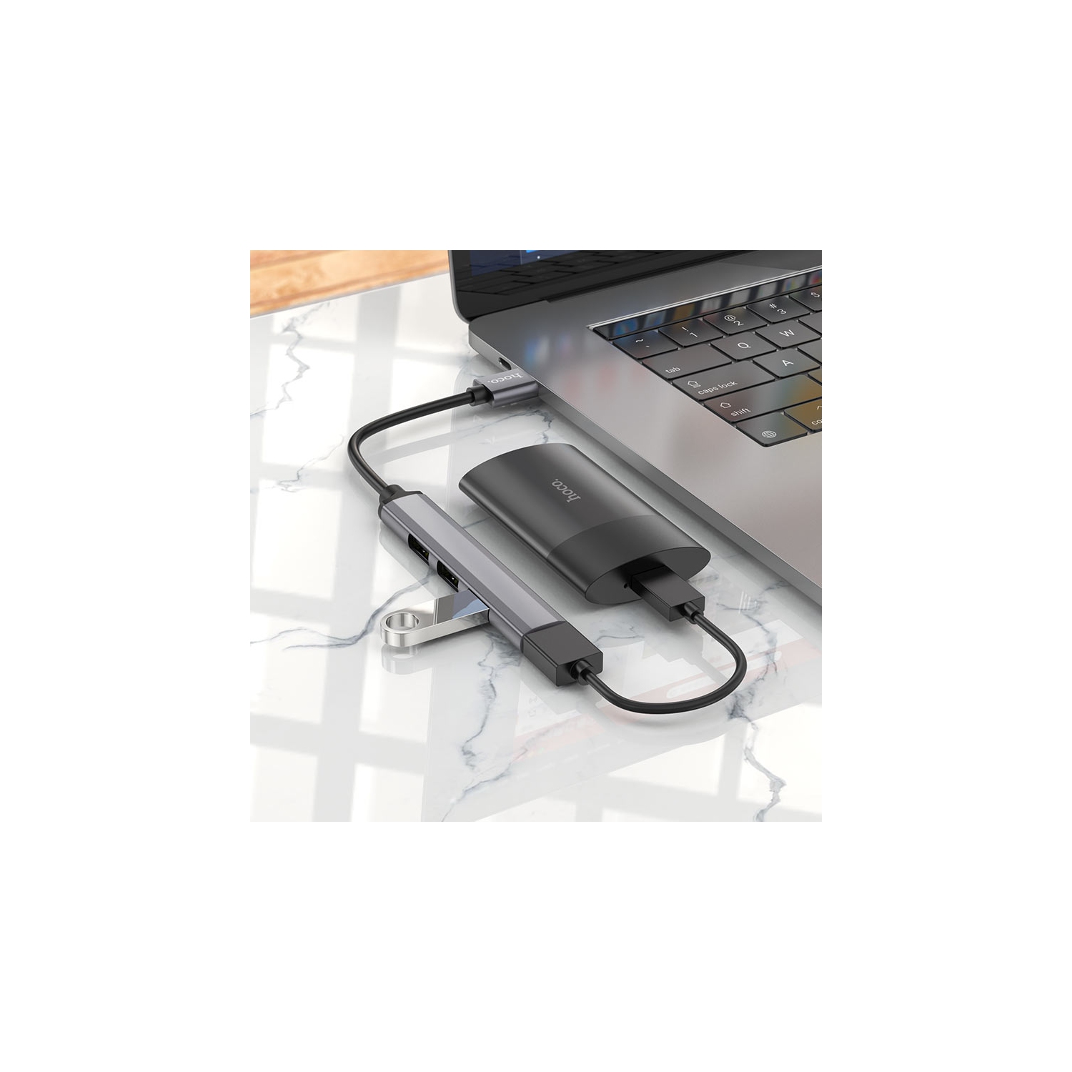 4 in 1 USB-C Male to USB 3.0 & 3x USB 2.0 Ports Female USB Hub Converter Adapter