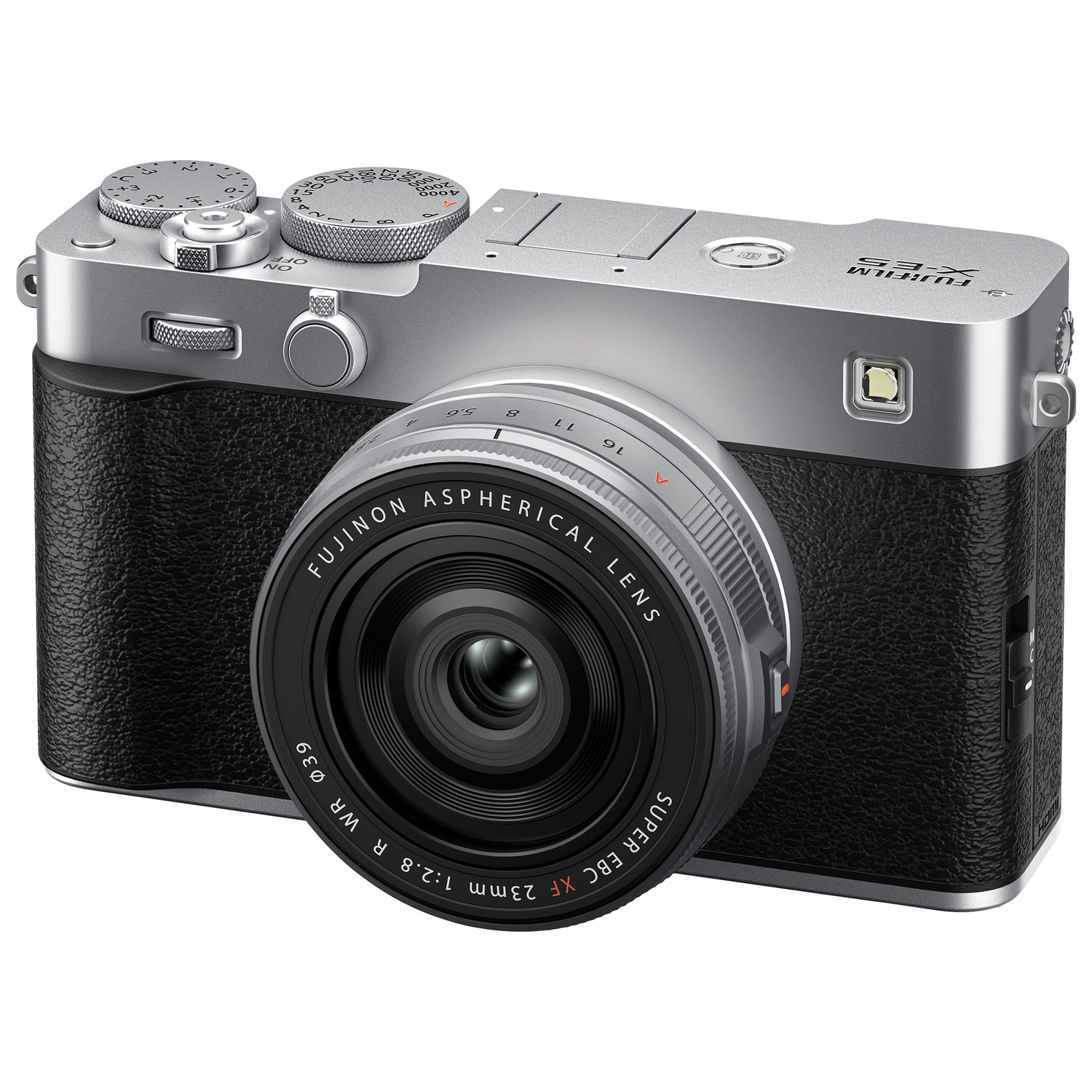 Appareil photo sans miroir X-E5 de Fujifilm à objectif XF 23 mm f/2,8 R WR - Argenté