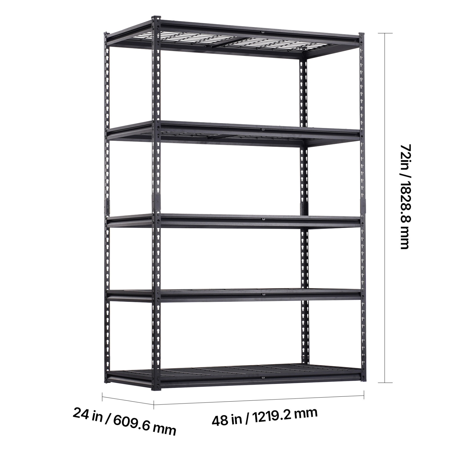 VEVOR 24"D x 48"W x 72"H Storage Shelves, 3000 lbs, 5 Tier Heavy Duty Garage Shelving, Adjustable Metal Shelves for Industrial Shelving Unit Utility