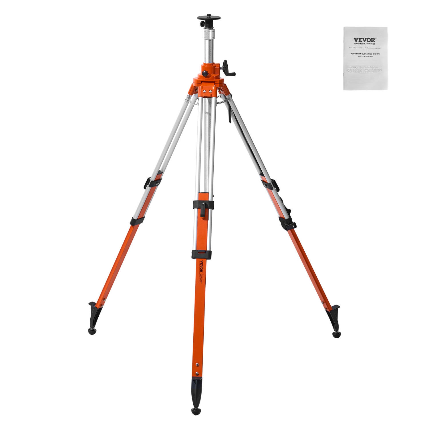 VEVOR 45.07-114.37 inch Laser Level Tripod Stand, 5/8"-11 Thread Mount, Adjustment Height Survey Tripod, with Level Bubble & Diffusion Limiter ,