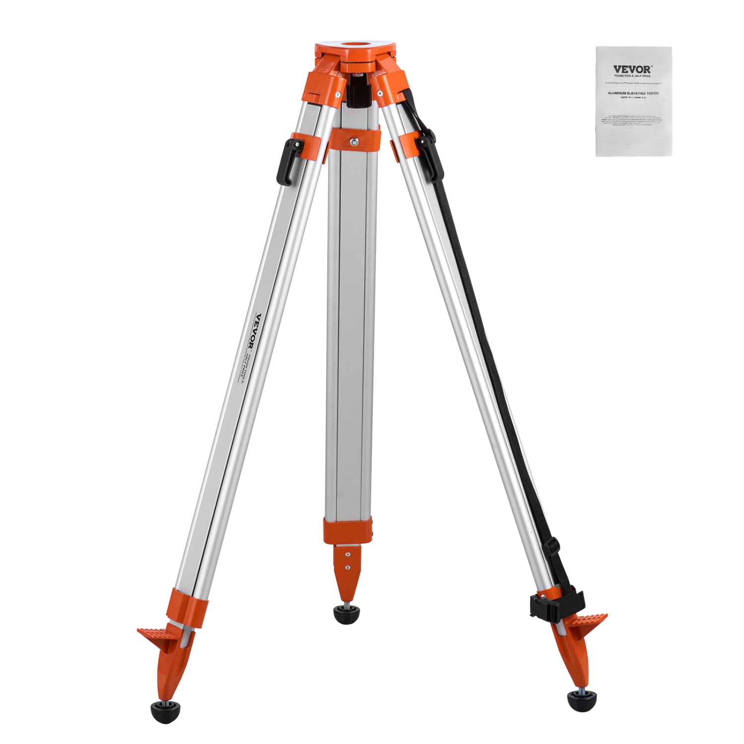 VEVOR 16.53-65.55 inch Laser Level Tripod Stand, 5/8"-11 Thread Mount, Adjustment Height Survey Tripod for Construction Laser Level Scanner,