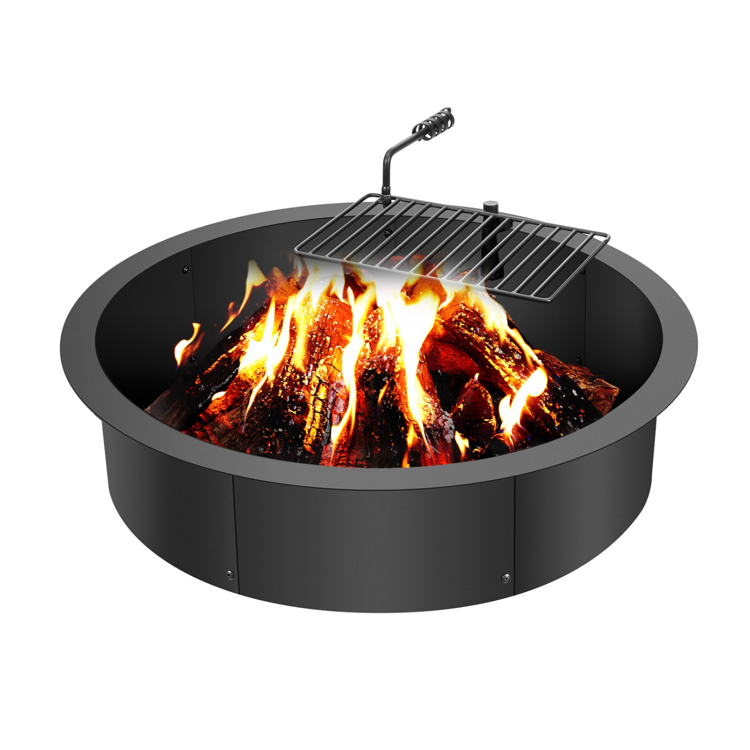VEVOR 35-In Outer Fire Pit Ring, Fire Pit Insert with Barbecue Fire Ring, 31-In Inner Diameter, 8.5in Height, Carbon Steel Liner DIY Campfire Ring