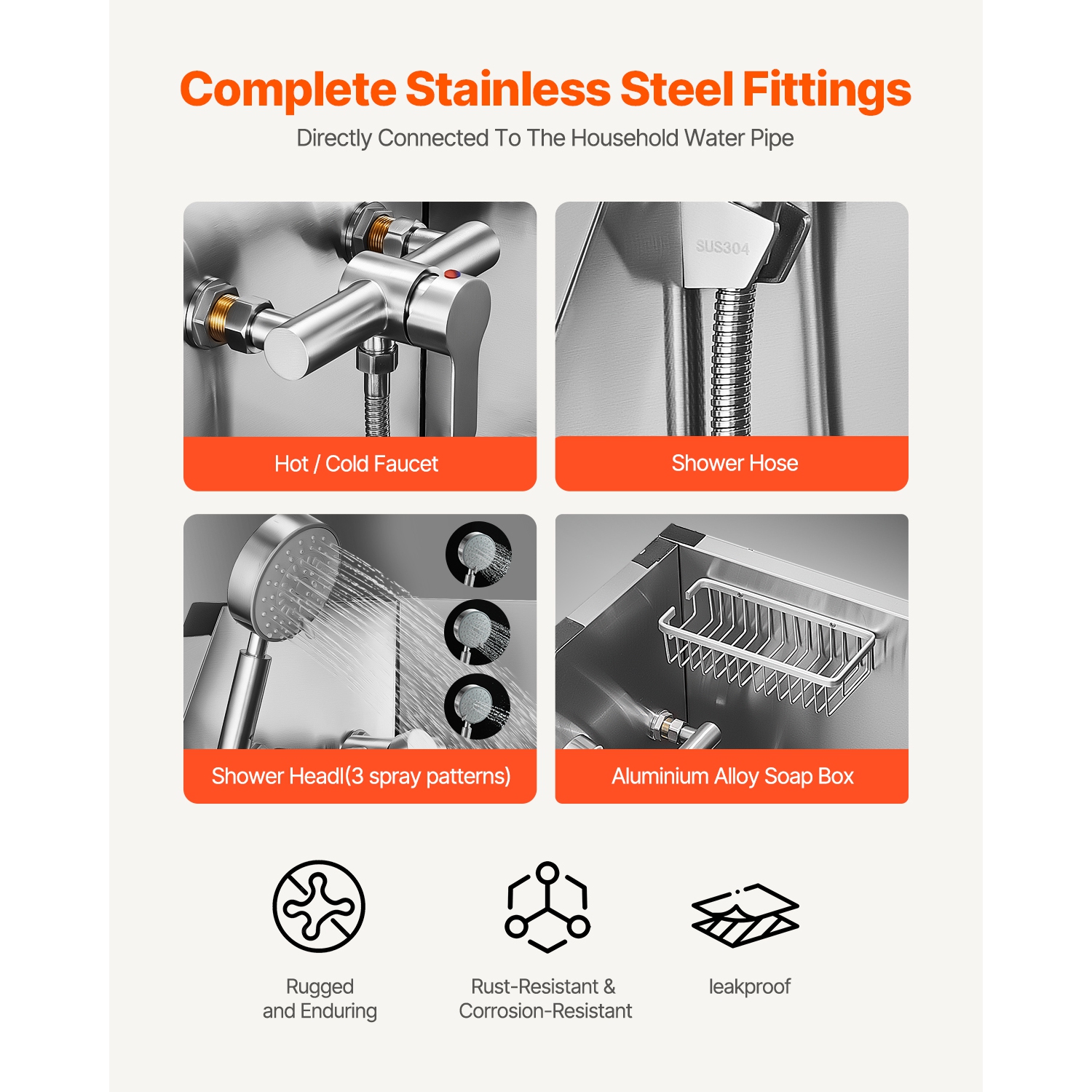 VEVOR 38 inch Stainless Steel Dog Washing Station, Pet Grooming Tub with Storage Stairs, Faucet & Showerhead & Soap Holder Dog Bathtub for Large &