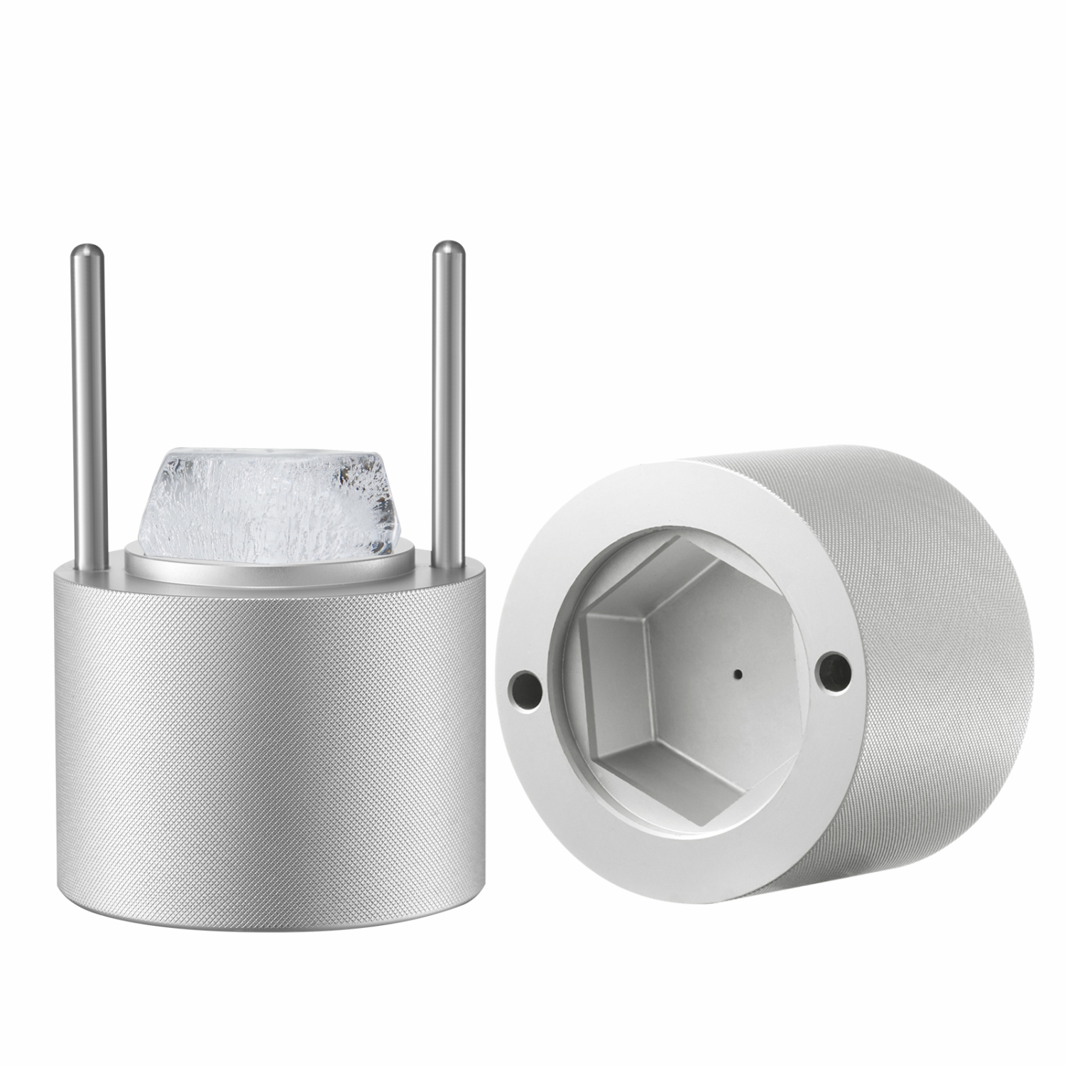 VEVOR 2.4" Ice Diamond Press, Ice Ball Maker, Aviation Aluminum Diamond Ice Ball Press Kit for Ice Diamond, Ice Press with Tong and Drip Tray, for