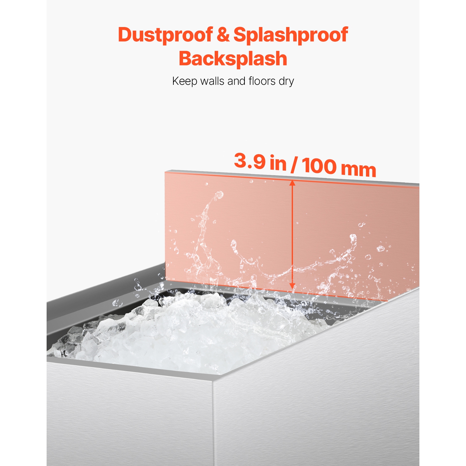 VEVOR 12 x 19 x 37 in Commercial Ice Bin, 28 L Underbar Ice Bin, Stainless Steel Ice Chest with Sliding Lid, Bottle Holders, Adjustable Bullet Feet,