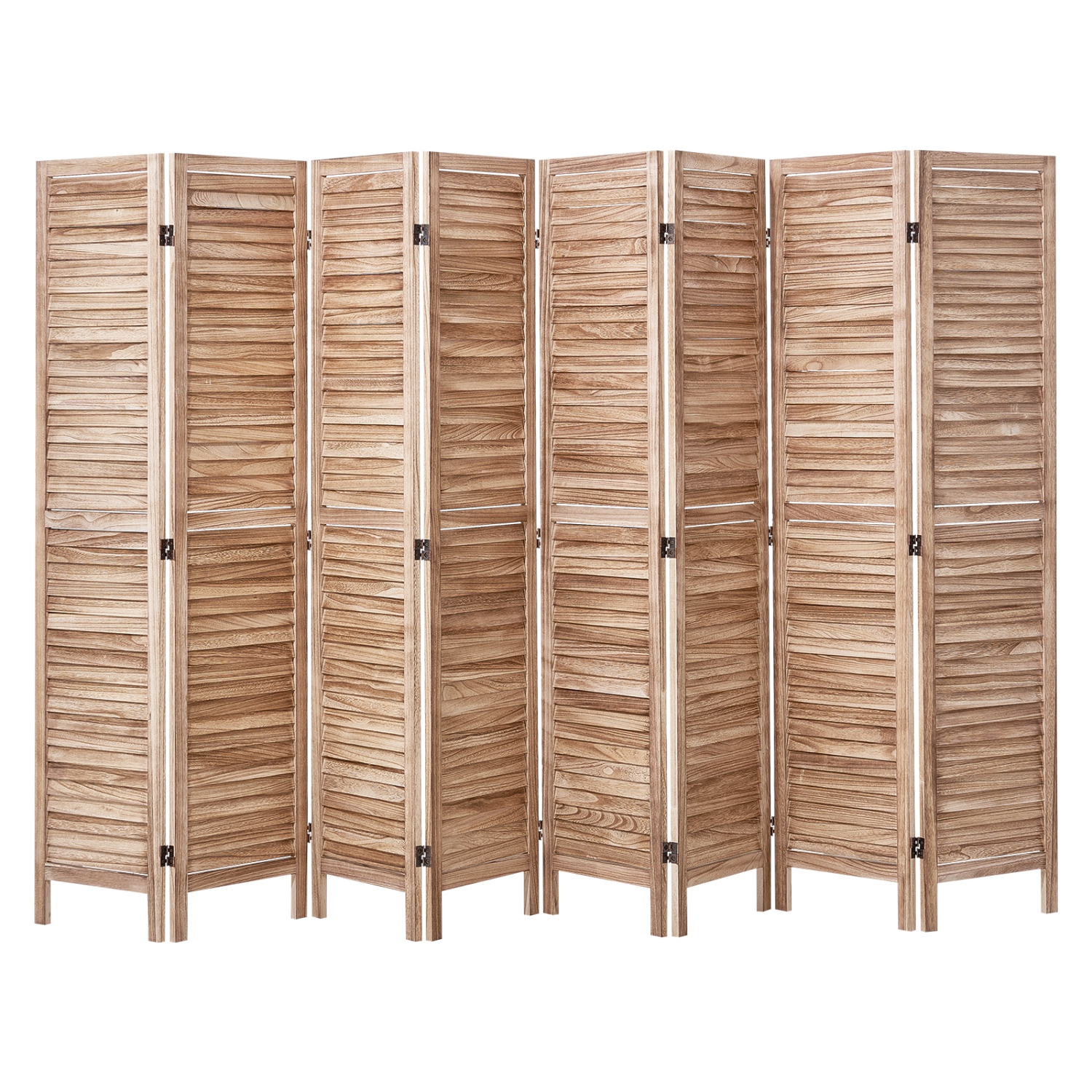 VEVOR Wood Room Divider, 8 Panel Wood Folding Privacy Screen, 66.9 Inches&nbsp;Tall Indoor Louvered Partition Divider, Portable Decoration Screen,