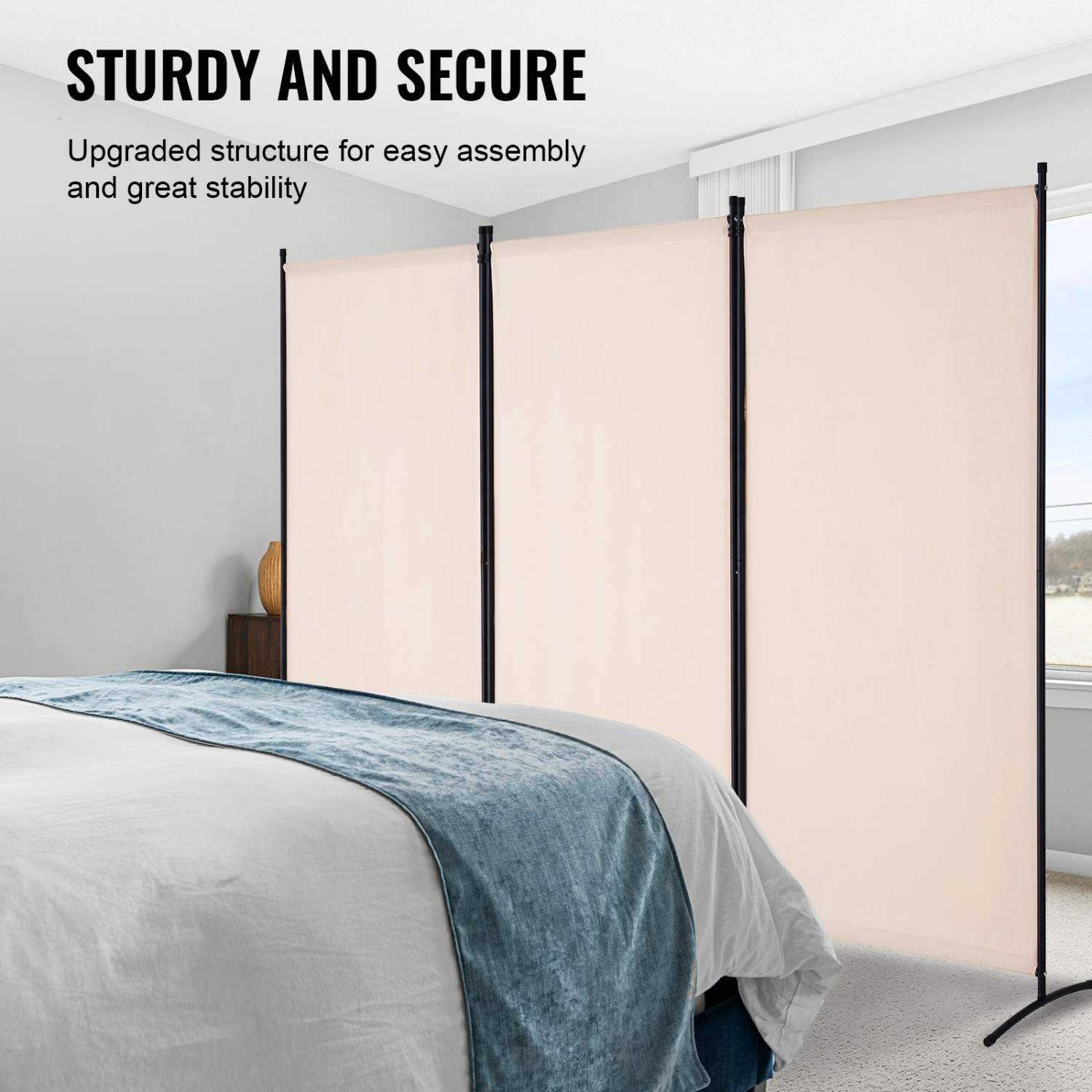 VEVOR Room Divider, 3 Panels Room Divider, Folding Privacy Screen and Portable Partition Divider for Room Separation, Freestanding Room Partitions