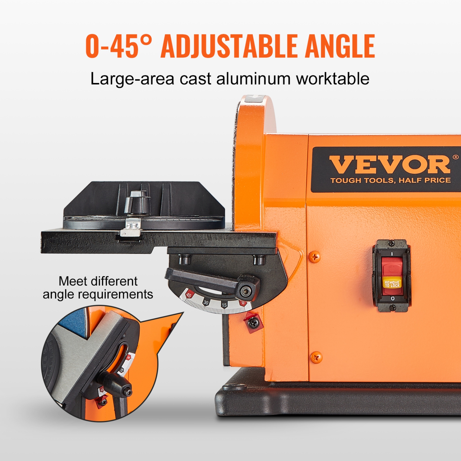 VEVOR 4 x 36 in Professional Belt Sander, 6" Disc Sander. Belt Sander with 5A Induction Motor Cast Aluminum Worktable for Woodworking, Metalworking