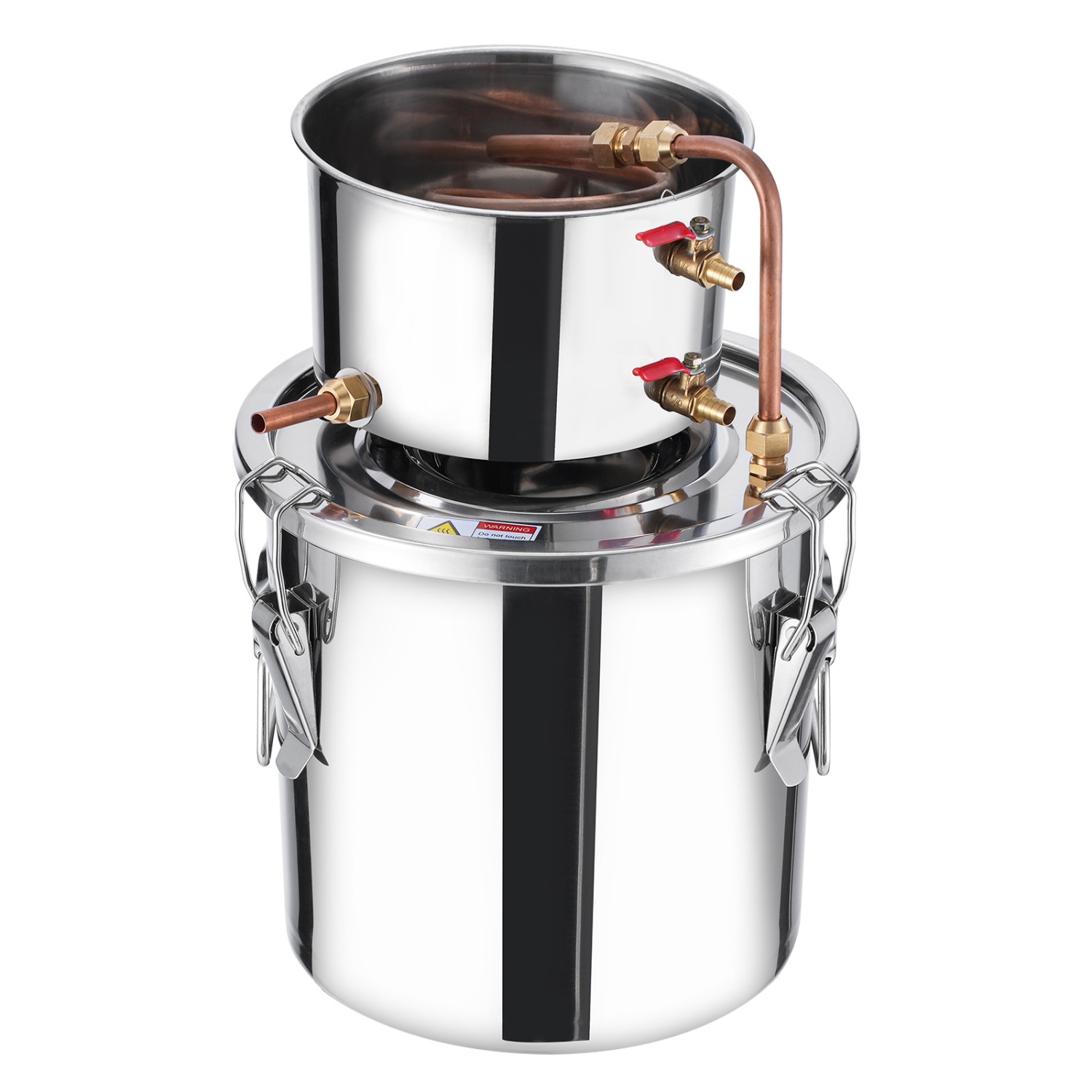VEVOR 3 Gal / 11.4 L Alcohol Still, Stainless Steel Water Alcohol Distiller with Copper Coil, Home Brewing Refining Fermentation Kit with Thermometer