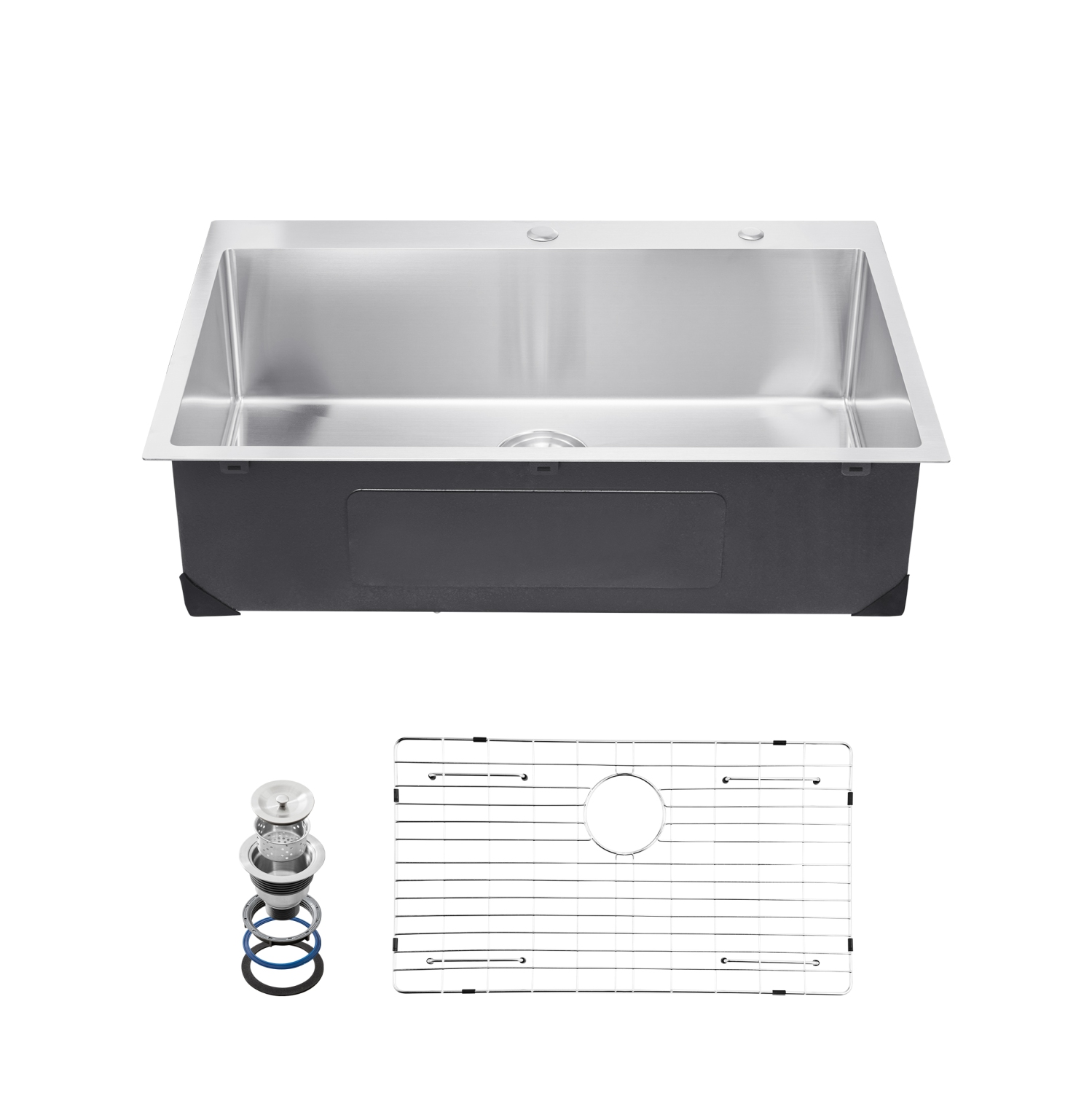 VEVOR 33 inch Kitchen Sink Workstation, 304 Stainless Steel Top Mount Sinks, Drop-In Single Bowl Farmhouse Basin with Accessories, for RV, Prep