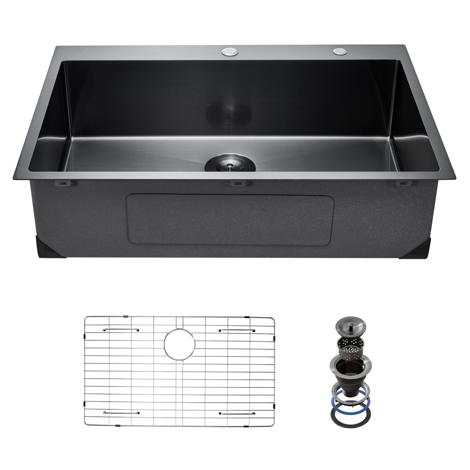 VEVOR 33 inch Kitchen Sink Workstation, 304 Stainless Steel Top Mount Sinks, Drop-In Single Bowl Farmhouse Basin with Accessories, for RV, Prep