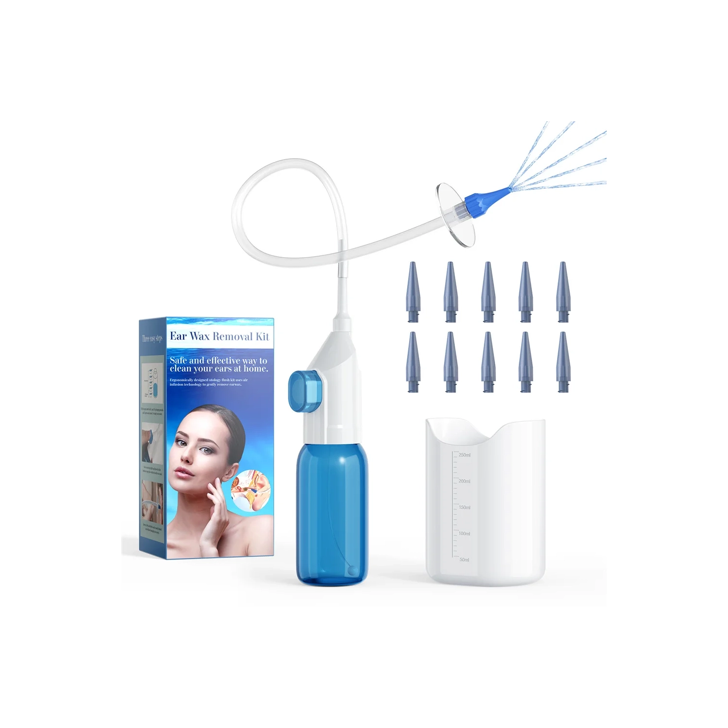 Nettoyeur d'oreilles électrique, outil d'enlèvement de cire d'oreille portatif pour la maison