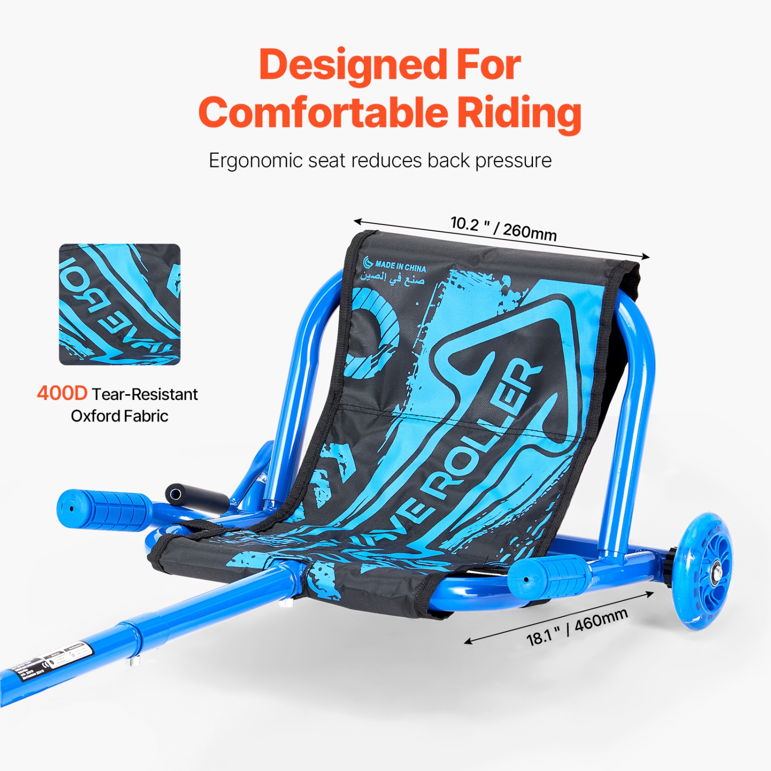 VEVOR Ride on Scooter, Load Capacity of 132 lbs, Swing Side-to-Side for Amazing Ride Powered by Zig-Zag Motion, Ride on Drifting Toy for Ages 4+,