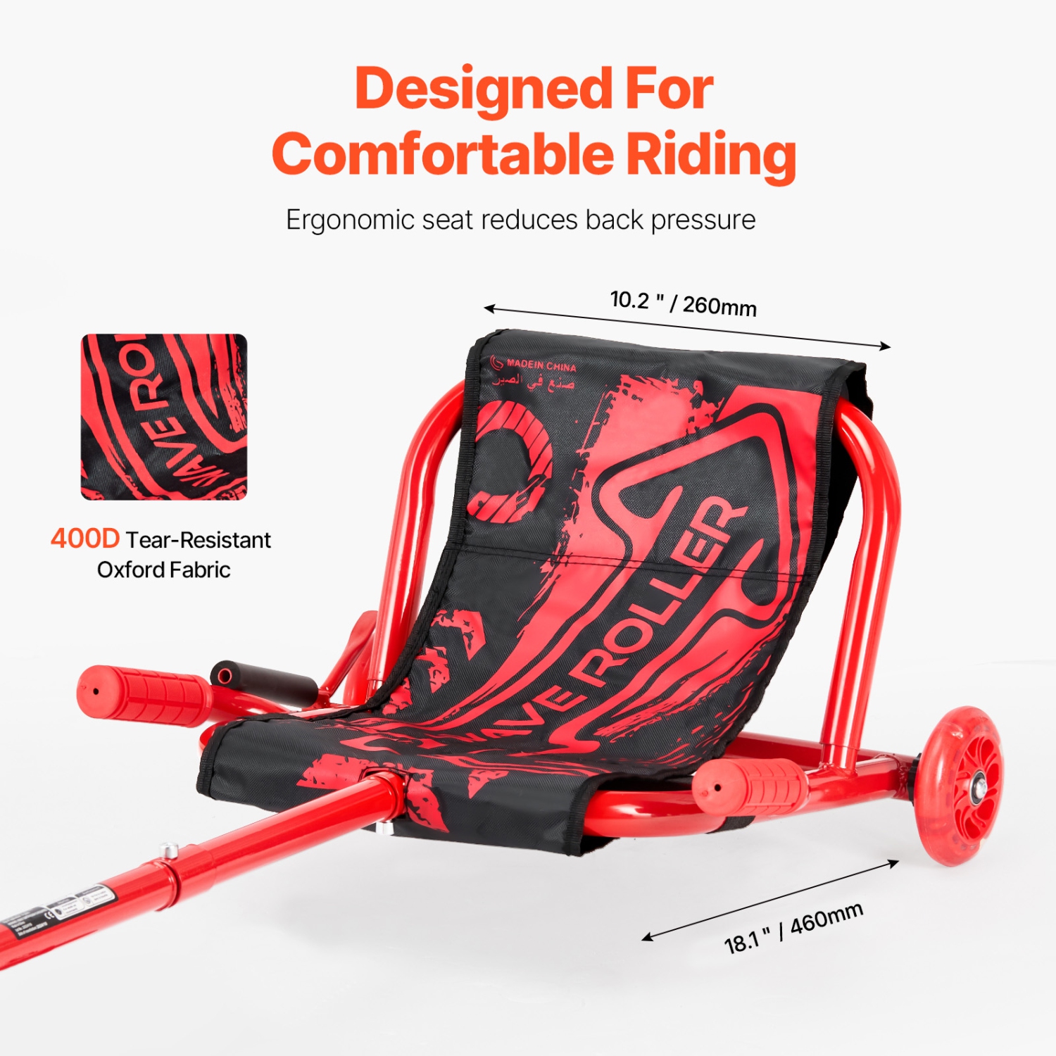 VEVOR Ride on Scooter, Load Capacity of 132 lbs, Swing Side-to-Side for Amazing Ride Powered by Zig-Zag Motion, Ride on Drifting Toy for Ages 4+,