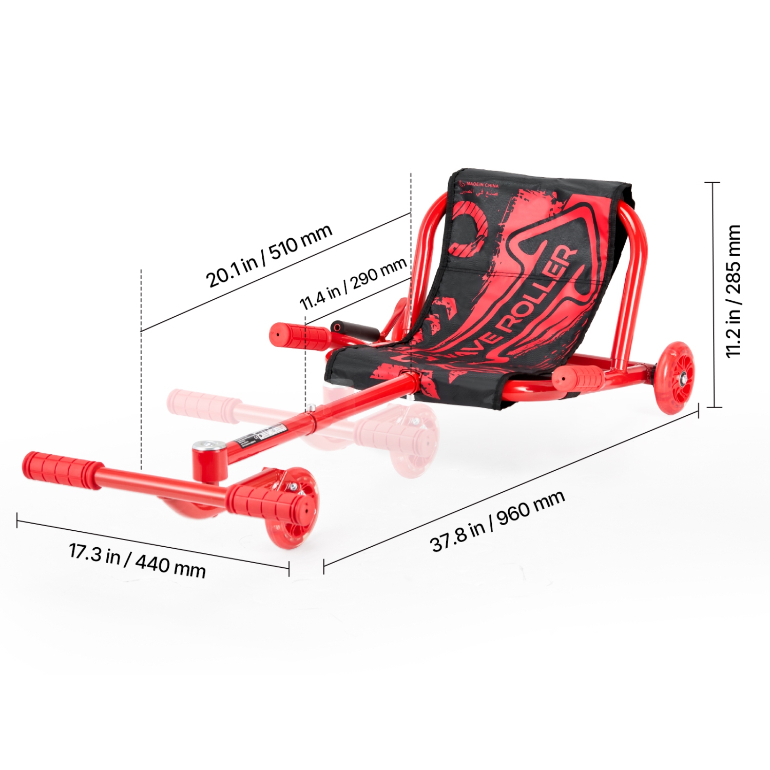 VEVOR Ride on Scooter, Load Capacity of 132 lbs, Swing Side-to-Side for Amazing Ride Powered by Zig-Zag Motion, Ride on Drifting Toy for Ages 4+,