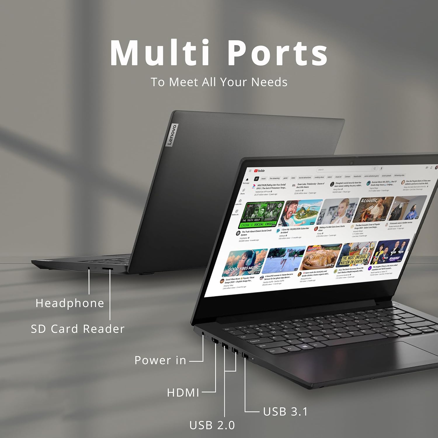 Open Box - Lenovo Ideapad 3 14" HD Laptop, Intel Pentium Gold 6405U Processor, 256GB PCIe SSD, 8GB RAM, Intel UHD Graphics, Speakers, Webcam, WiFi,