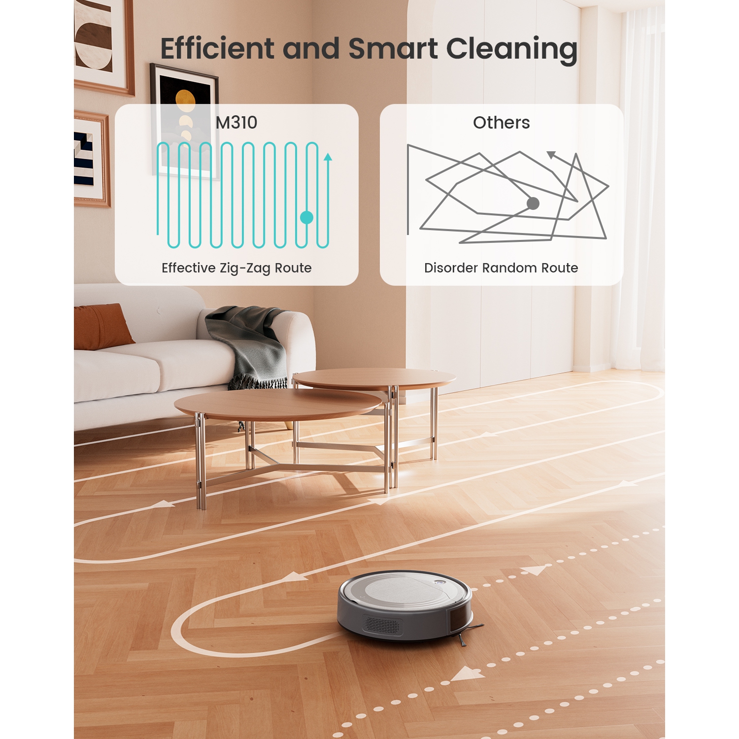 Lefant Robot Vacuum Cleaner with 4500Pa Suction, APP/Remote/Voice Control,Ideal for Pet hair, M310