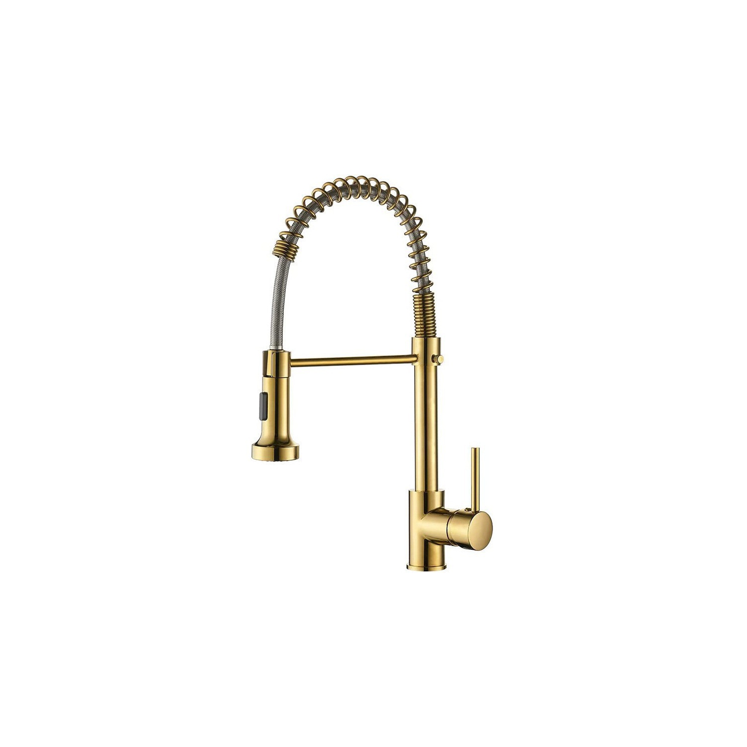 Gold Kitchen Faucet, Single Handle High Arc Pull-Out Sink Faucet