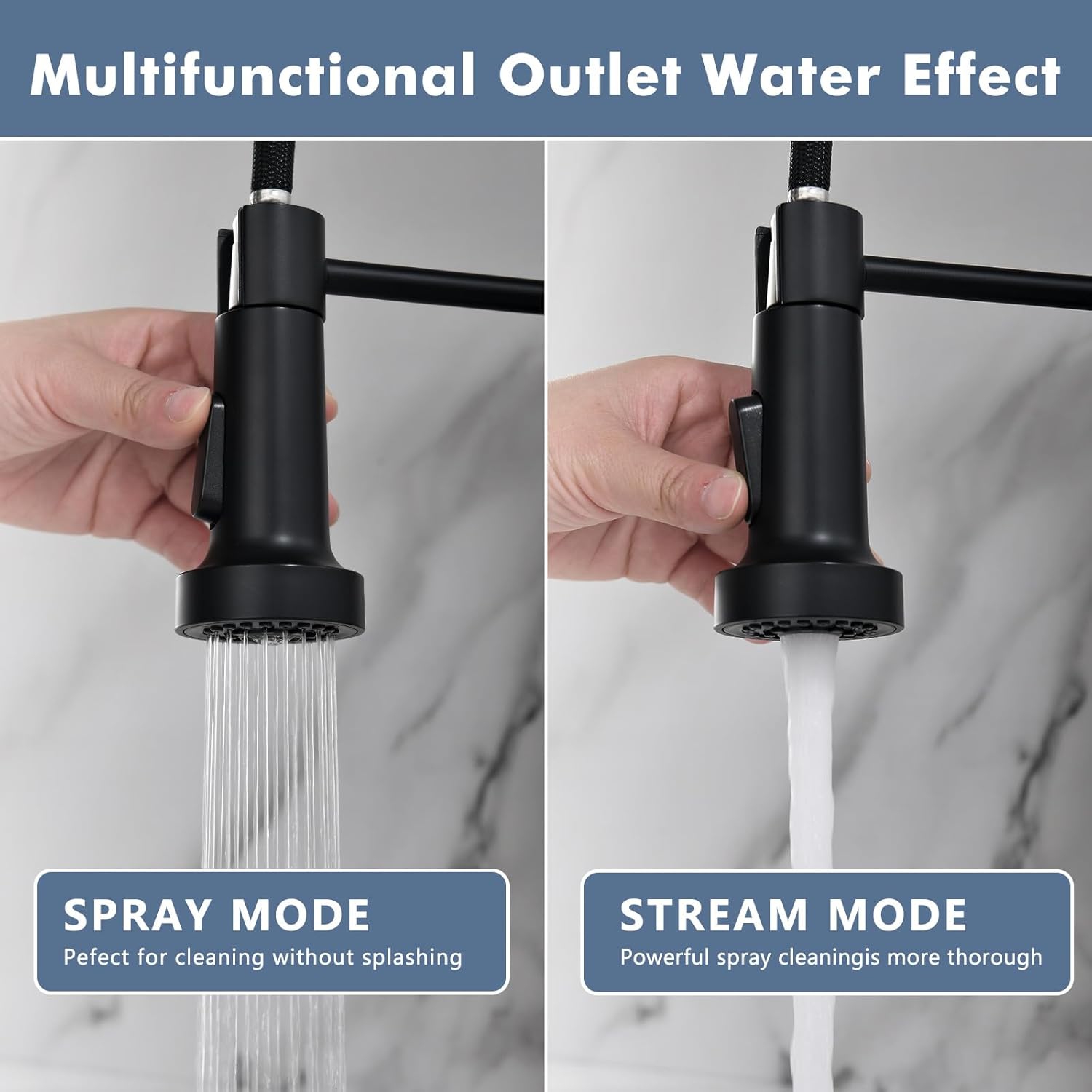 Gold Kitchen Faucet, Single Handle High Arc Pull-Out Sink Faucet