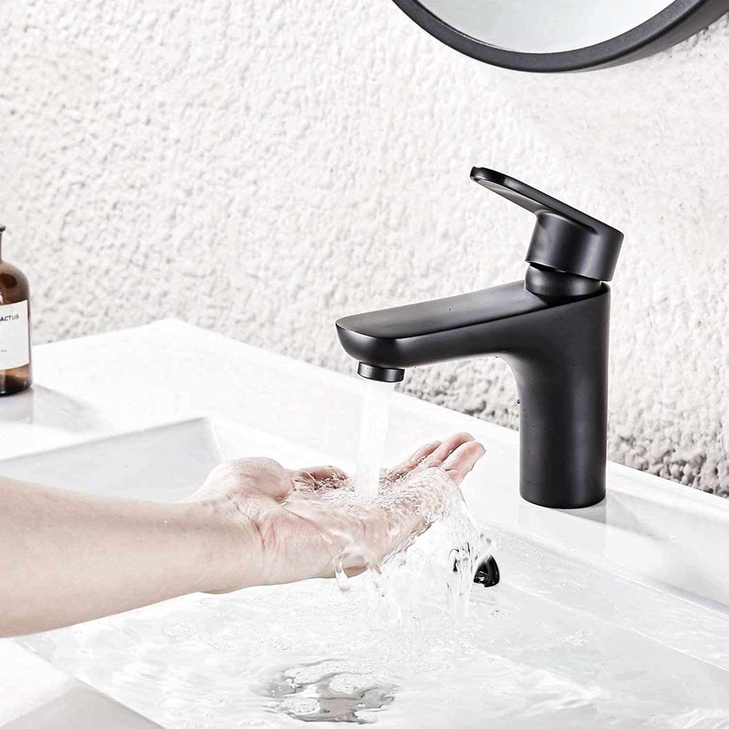 Stainless Steel Basin Tap, Single Cold Black Bathroom Faucet