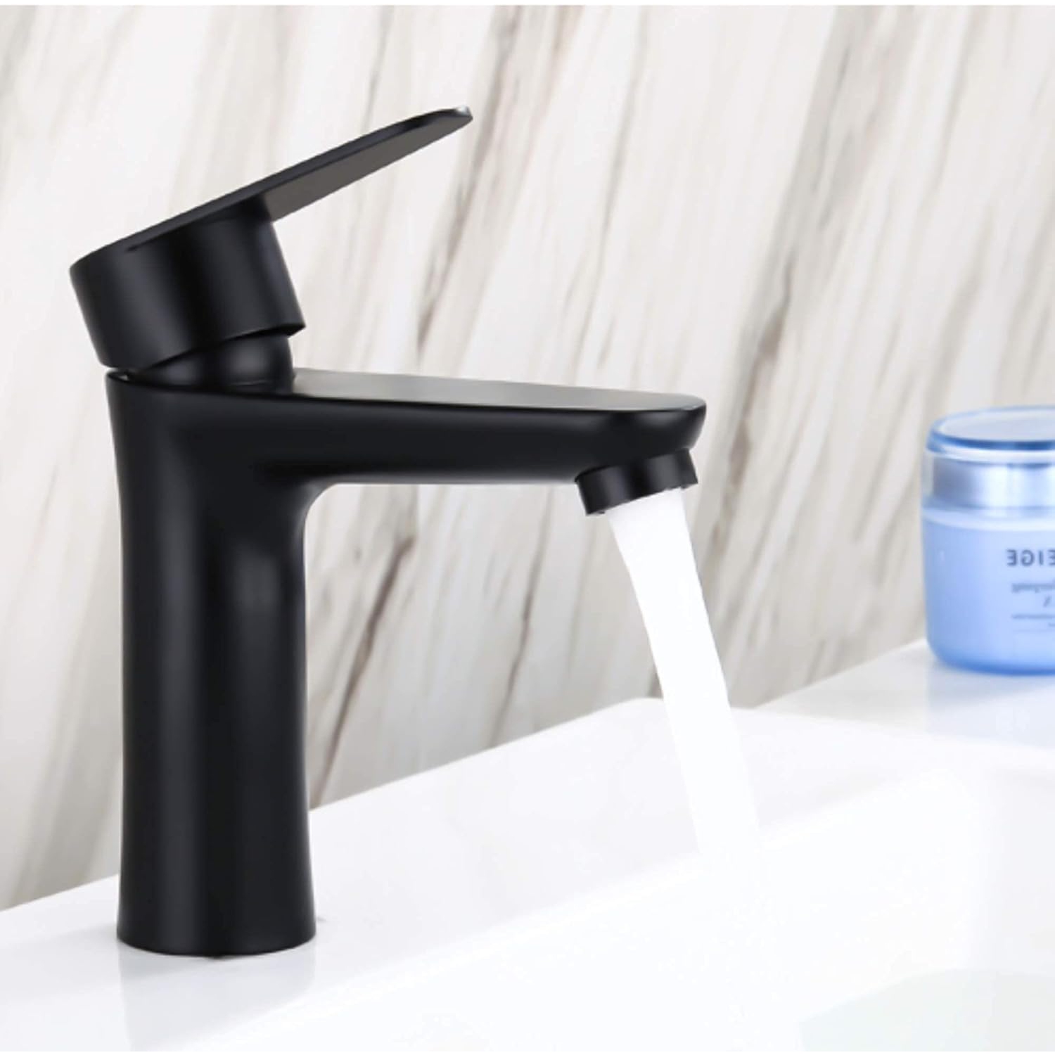 Stainless Steel Basin Tap, Single Cold Black Bathroom Faucet