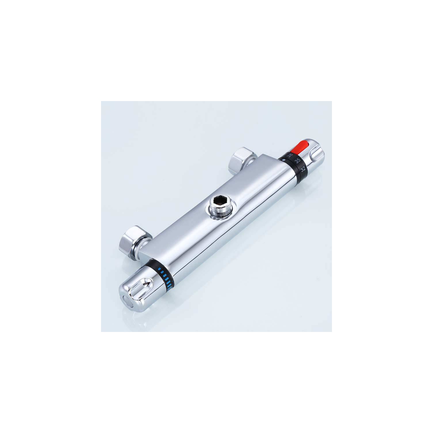 Electric Water Heater Mixing Valve, 38°C Thermostatic Anti-Scald Valve with Safety Lock