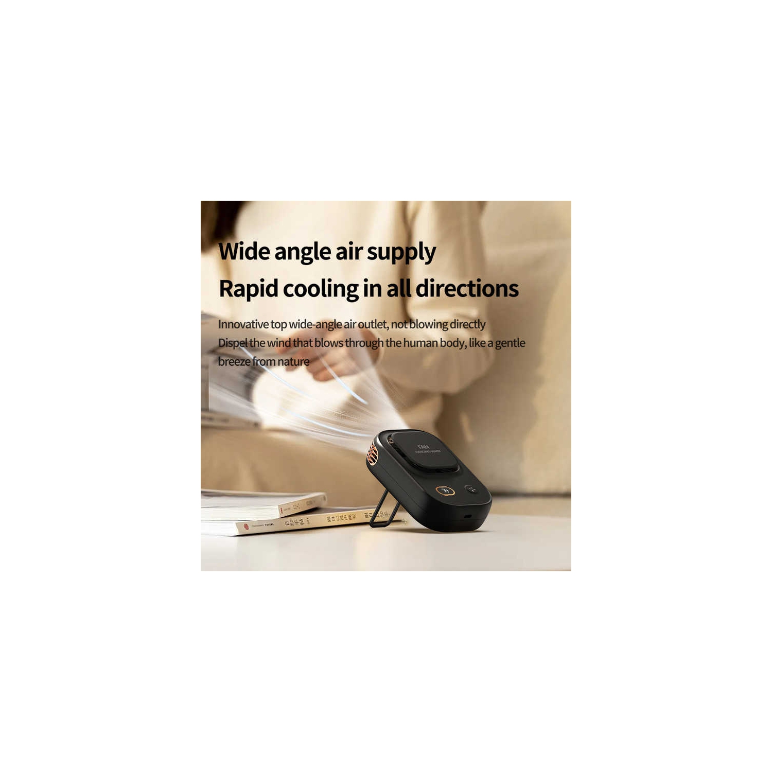 2025 nouveau ventilateur numérique multifonctionnel pour le cou et la taille USB haute puissance vent silencieux, entraînement moteur sans balai,
