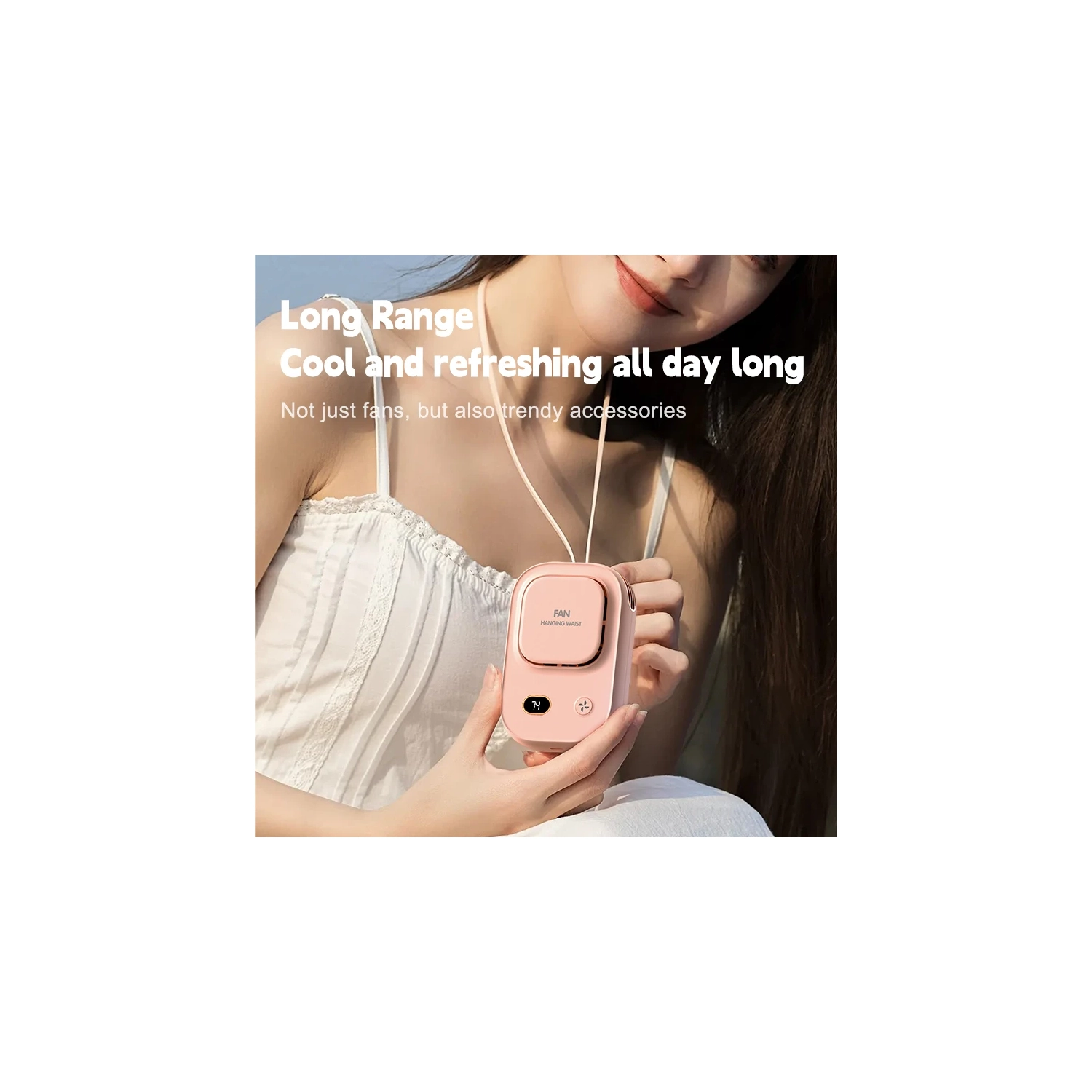 2025 nouveau ventilateur de cou et de taille d'affichage numérique multifonctionnel USB à haute puissance de vent silencieux, entraînement de moteur