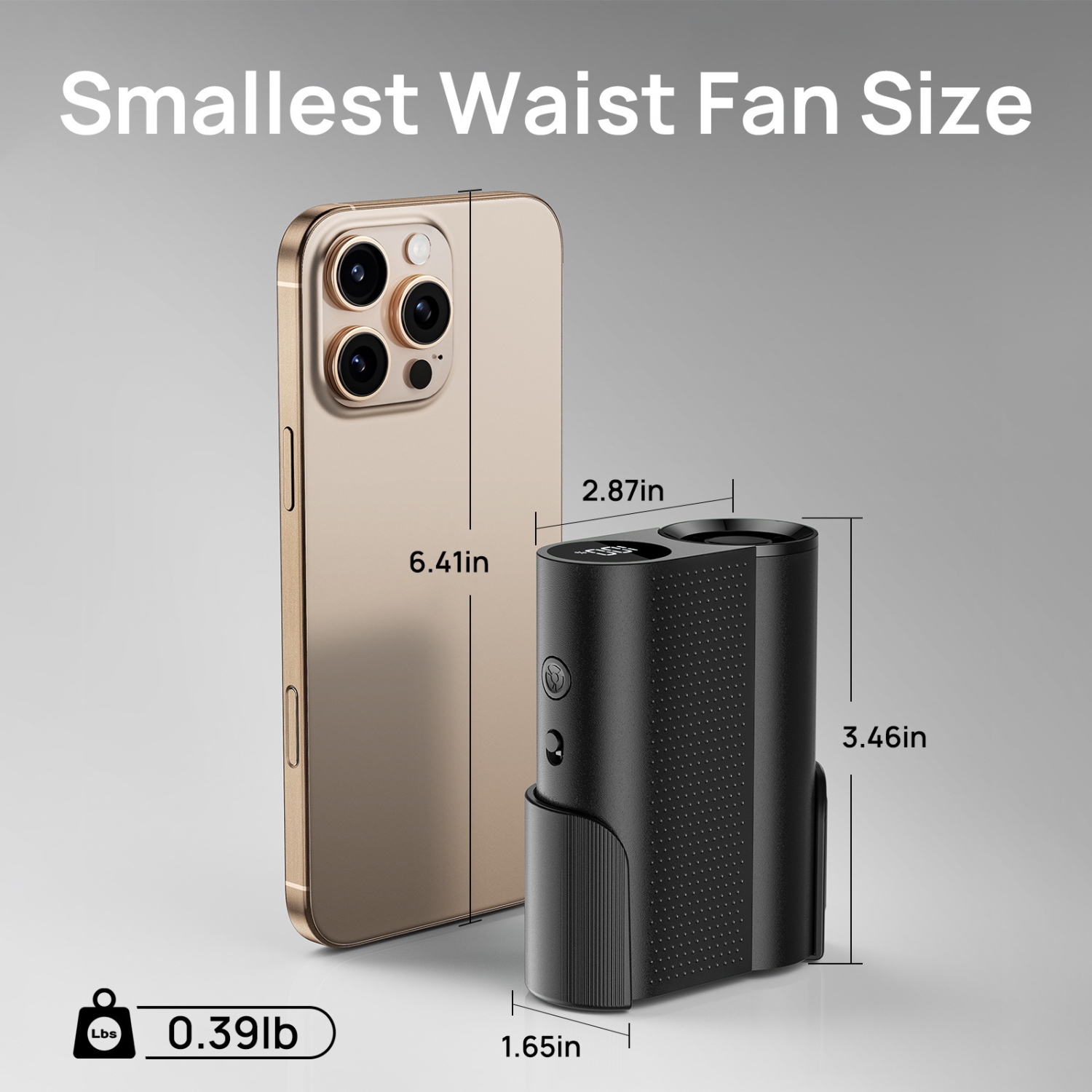 Portable waist clip fan rechargeable wearable neck fan mini with fan/strong wind speed cooling/100 wind speed-outdoor, indoor, construction site,