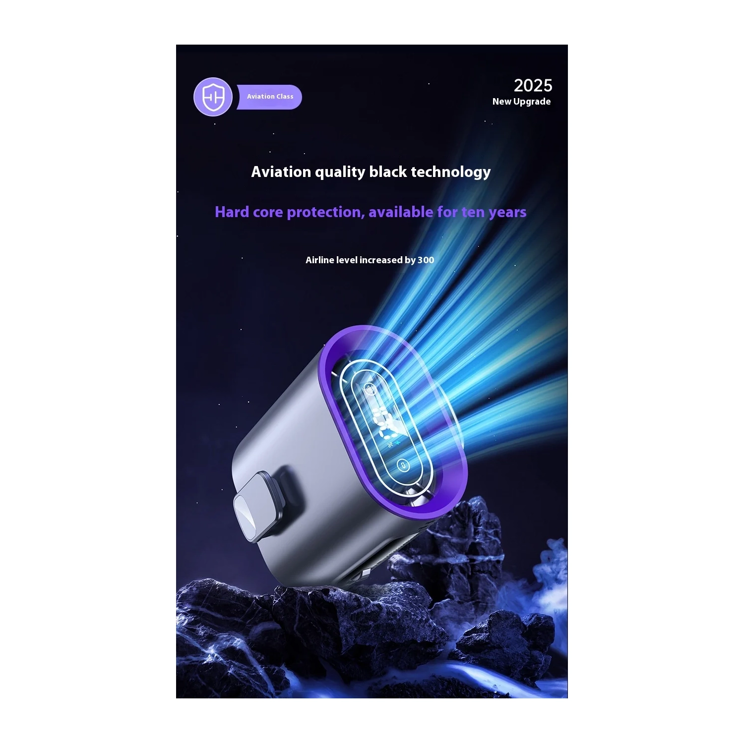 New waist hanging fan, touch lighting hanging neck small fan with LED display, night light, rechargeable wearable belt - single wind hanging waist