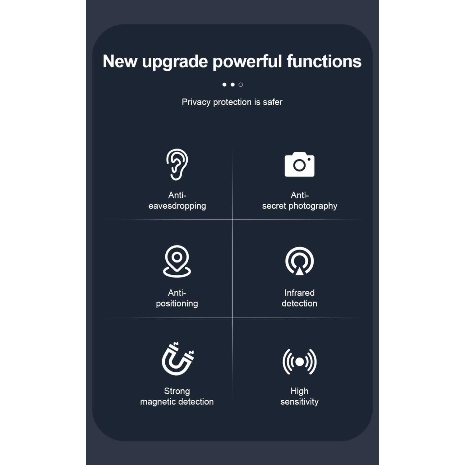 Détecteur de caméra T011, détecteur anti-peeping, détecteur GPS anti-positionnement, détecteur anti-surveillance, détection magnétique, Détecteur