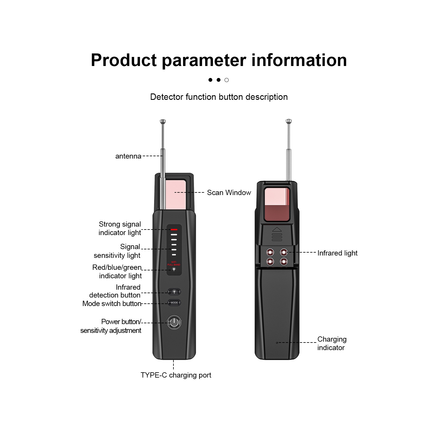 Détecteur de caméra T011, détecteur anti-peeping, détecteur GPS anti-positionnement, détecteur anti-surveillance, détection magnétique, Détecteur