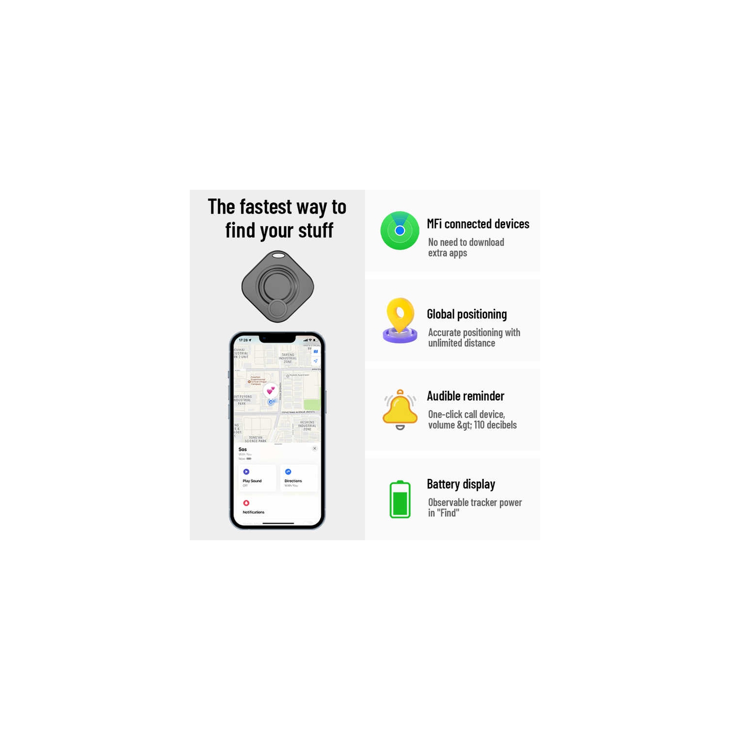 Hot selling FindMy certified Bluetooth anti-lost device global locator pet tracker replaces AirTag, applicable platform Apple iOS platform Find My