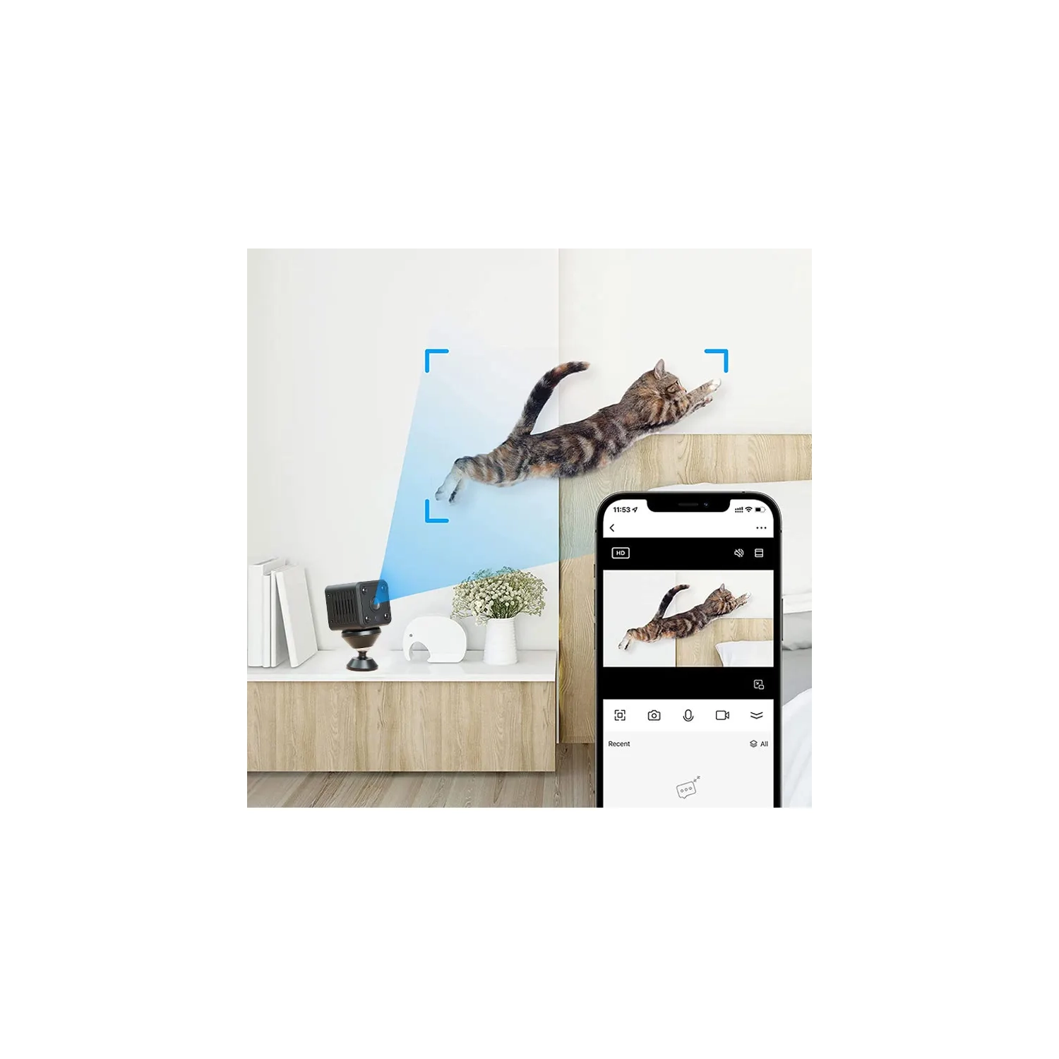 Caméra X6 Caméra de surveillance de surveillance HD vision nocturne Caméra Wi-Fi petit cube sans fil, lumière infrarouge de vision nocturne intégrée,