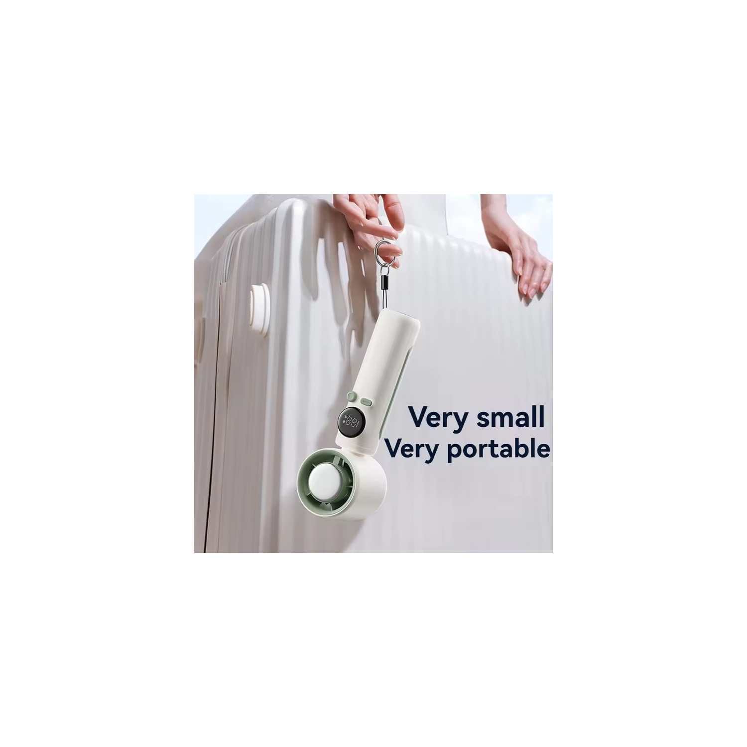 New 100-speed high-speed handheld fan turbine semiconductor ice crystal cooling digital display small fan portable USB charging outdoor indoor travel