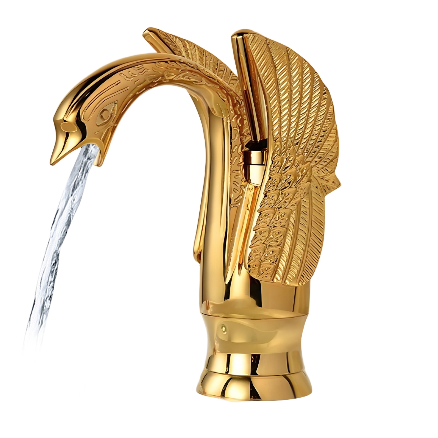 Antique Swan Basin Faucet, Copper Hot and Cold Water Mixer for Bathroom Sink