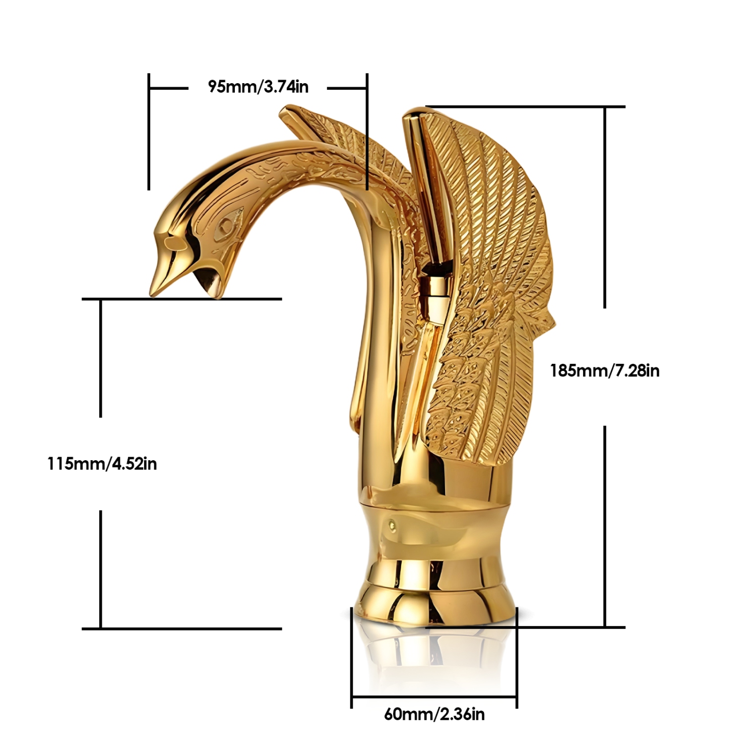 Antique Swan Basin Faucet, Copper Hot and Cold Water Mixer for Bathroom Sink