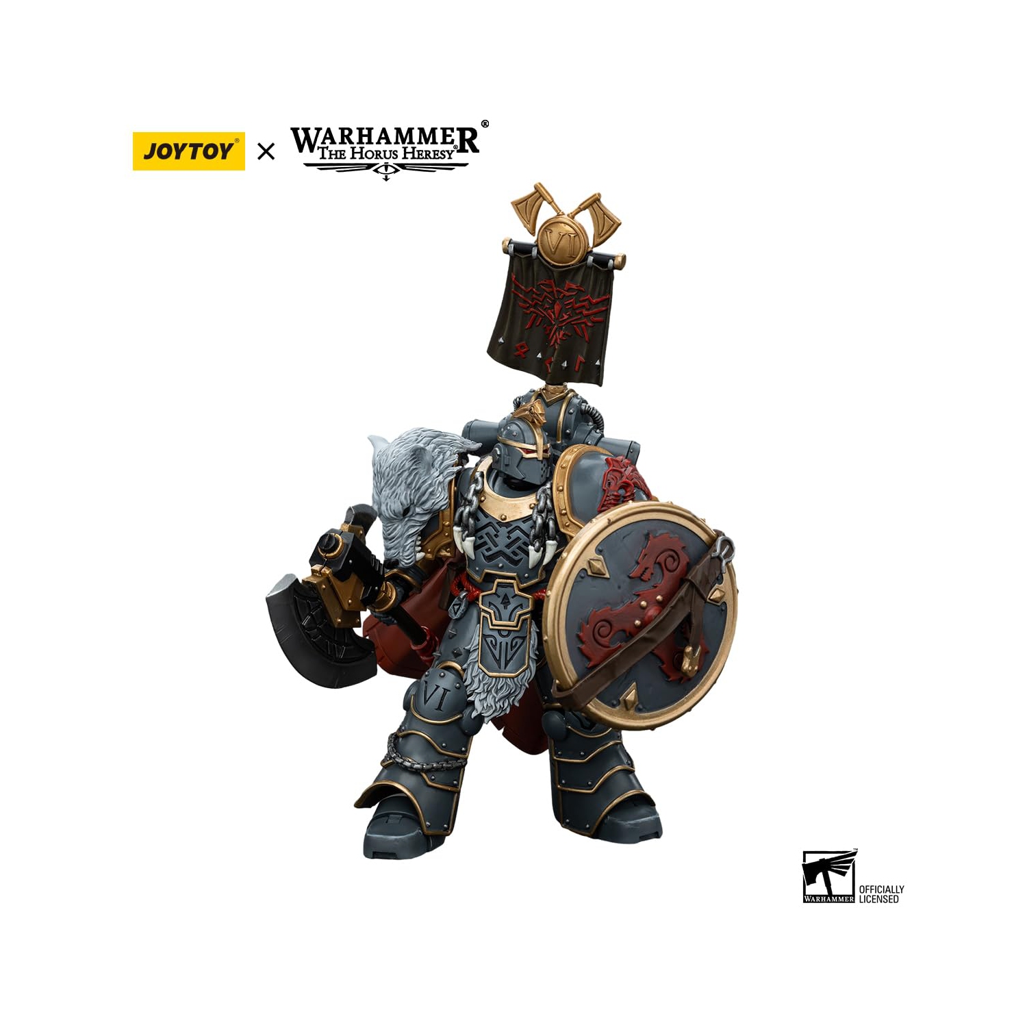 Warhammer 40k: Space Wolves Legion Praetor with Power Axe 1:18 Scale Action Figure