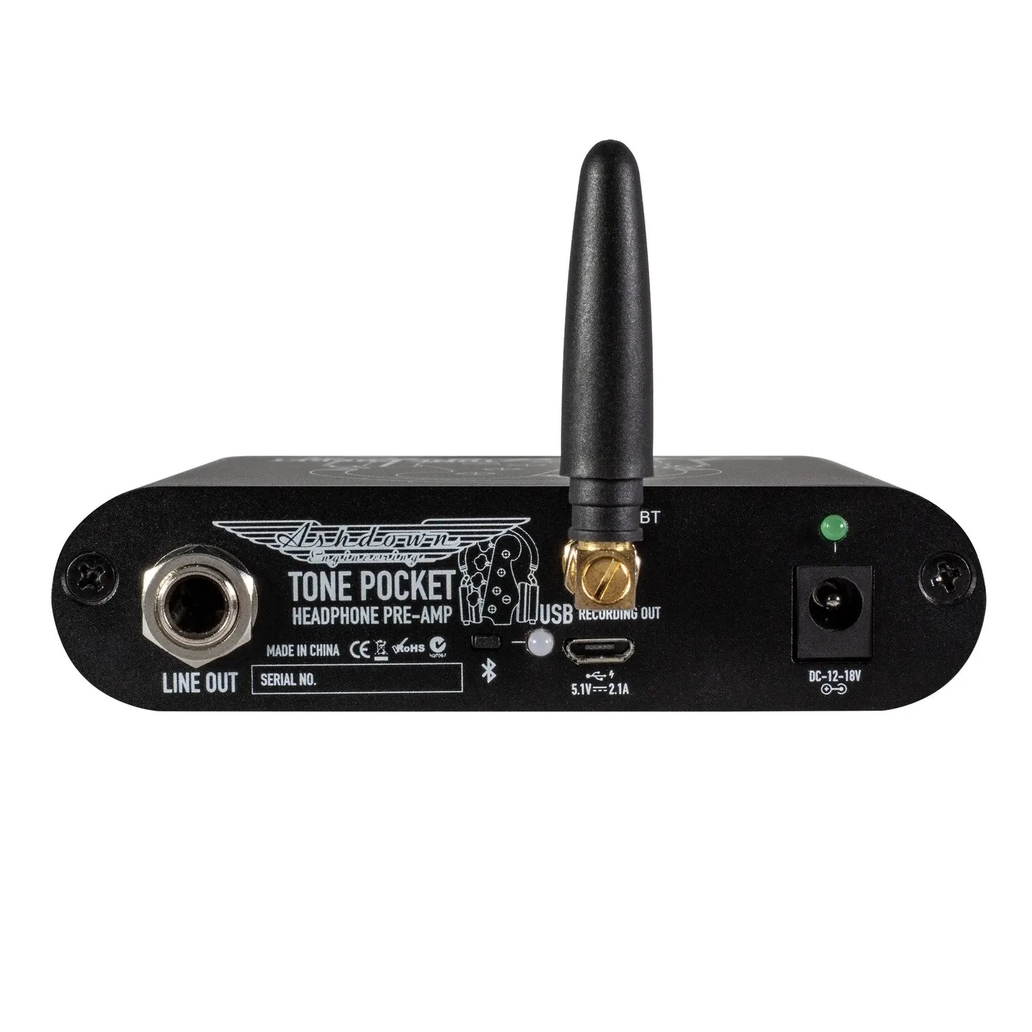 Amplificateur d'écouteurs Bluetooth Pocket Bass Tone d'Ashdown et interface audio USB - Noir