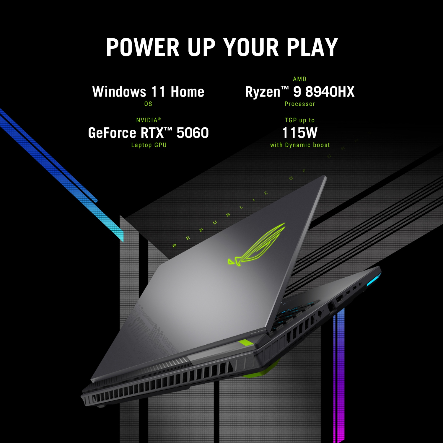 ASUS ROG Strix G18 Gaming Laptop ( 18” 240Hz/3ms WQXGA Display / AMD Ryzen 9 8940HX / NVIDIA GeForce RTX 5060 / 16GB / 1TB SSD / Wi-Fi 6E /